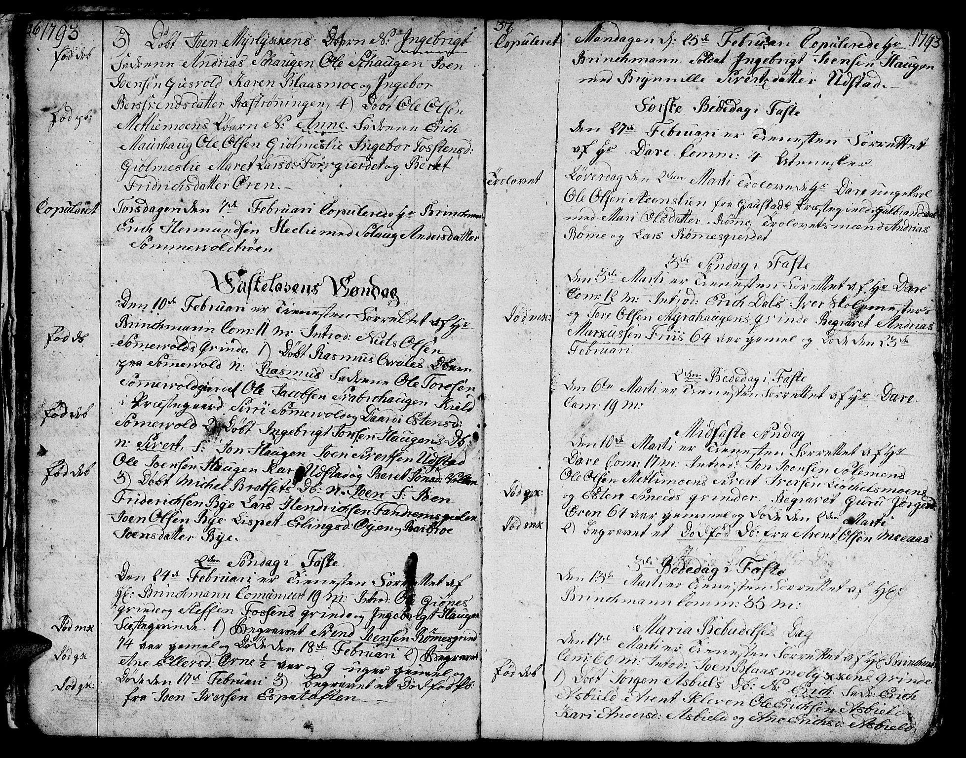 Ministerialprotokoller, klokkerbøker og fødselsregistre - Sør-Trøndelag, SAT/A-1456/668/L0815: Parish register (copy) no. 668C04, 1791-1815, p. 36-37