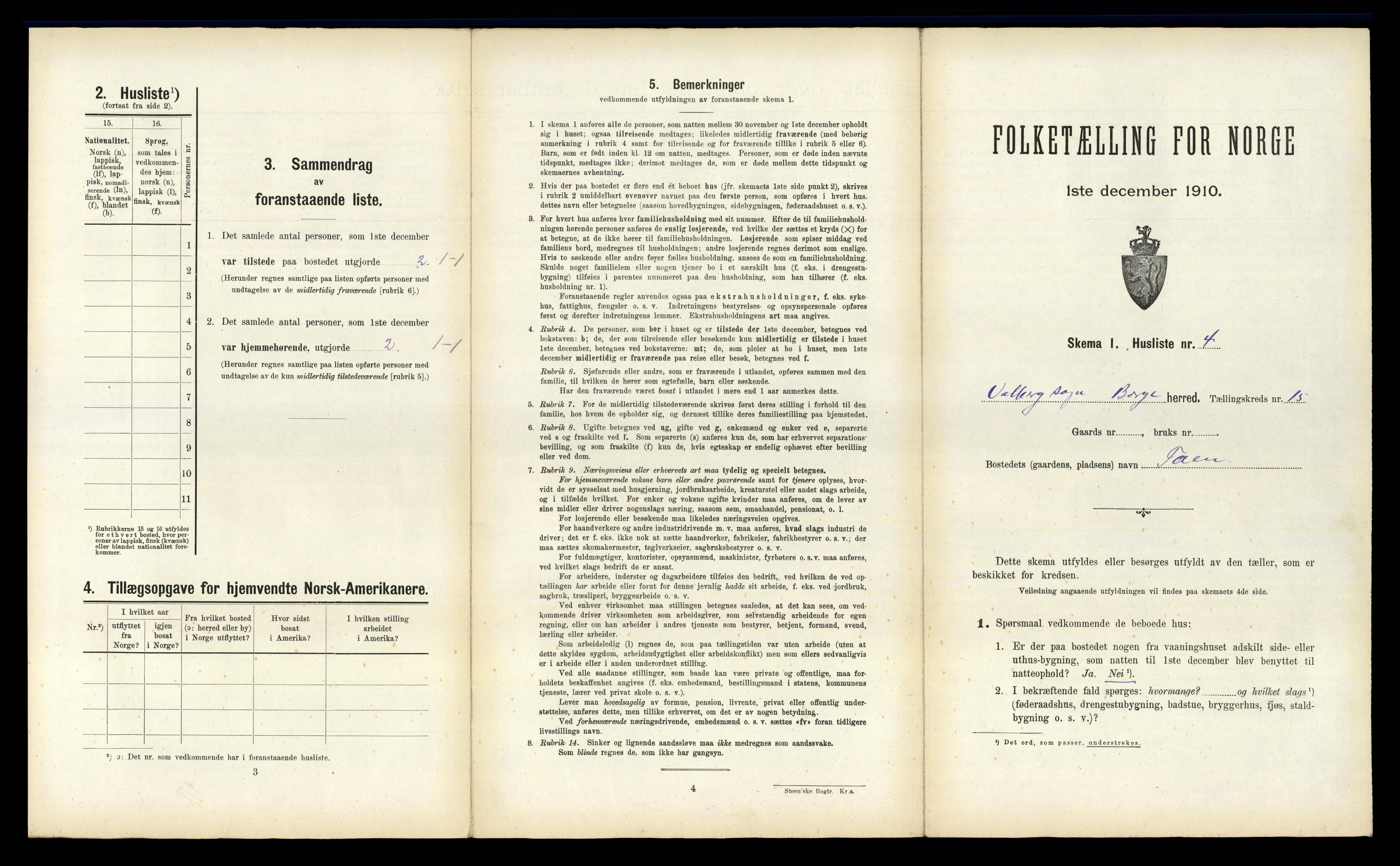 RA, 1910 census for Borge, 1910, p. 1391