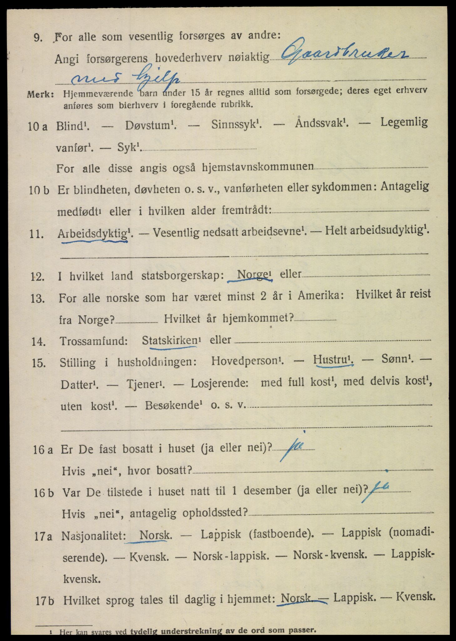 SAT, 1920 census for Sørfold, 1920, p. 6566