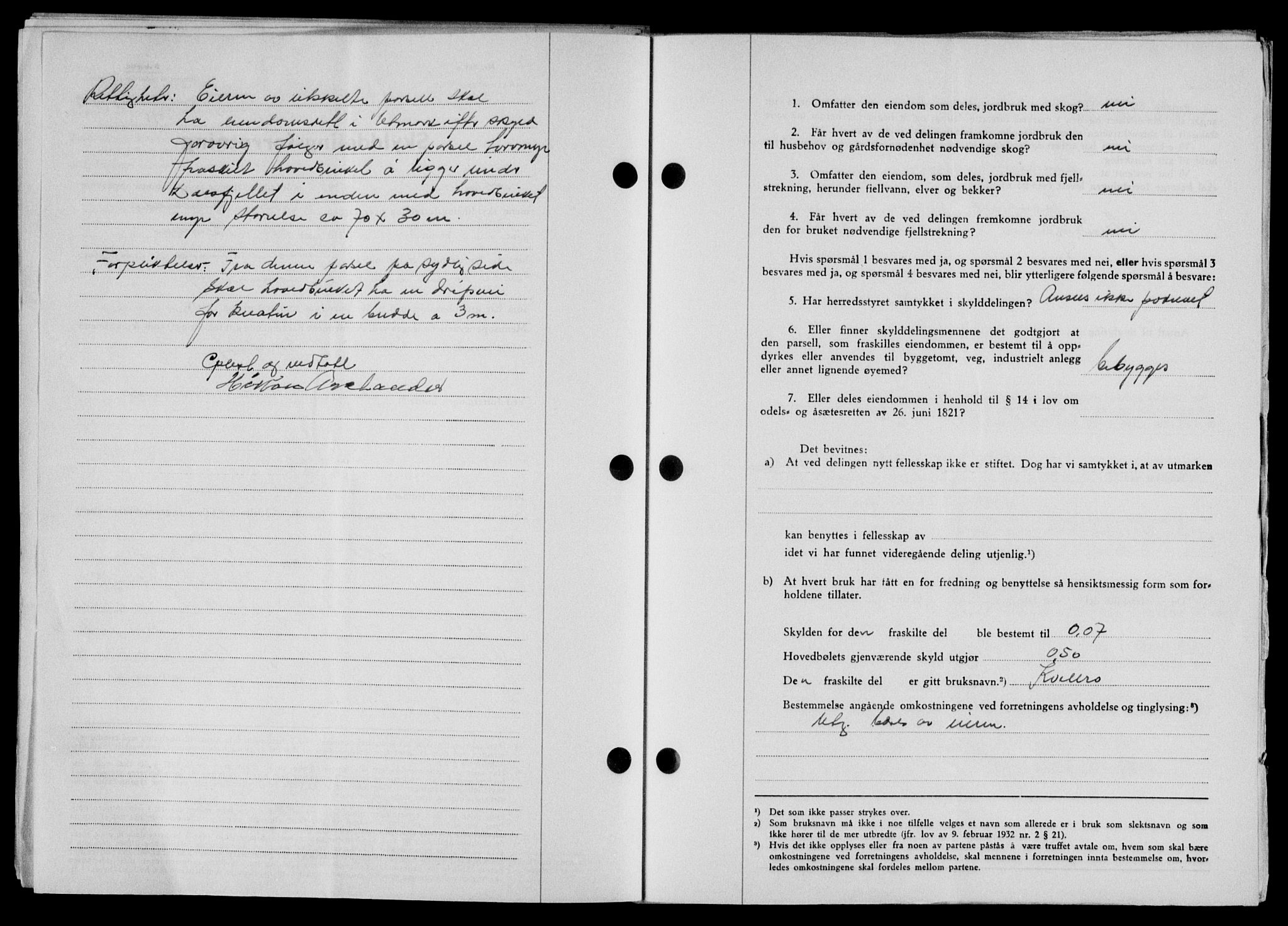 Lofoten sorenskriveri, SAT/A-0017/1/2/2C/L0021a: Mortgage book no. 21a, 1949-1949, Diary no: : 1713/1949