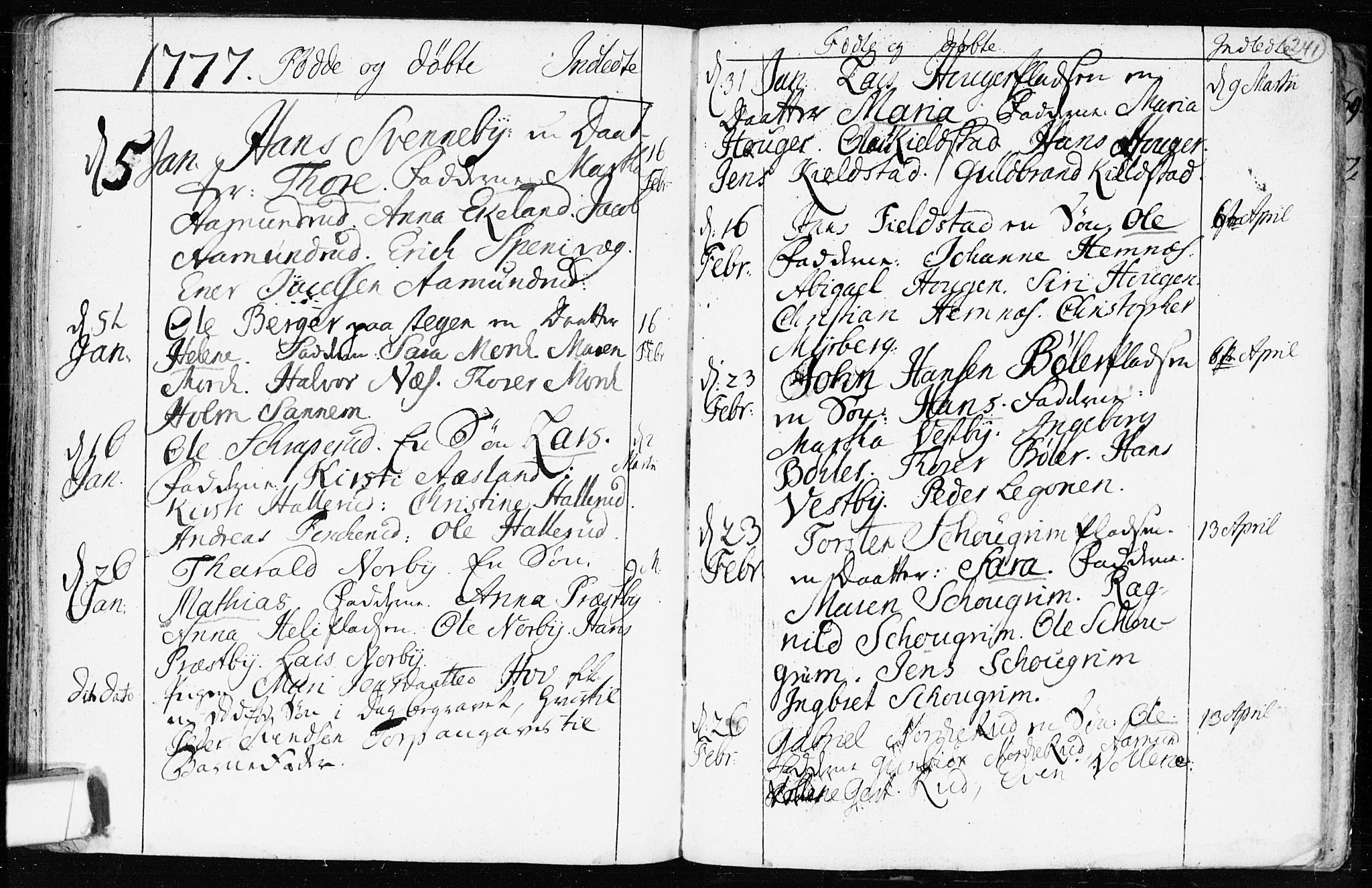 Spydeberg prestekontor Kirkebøker, AV/SAO-A-10924/F/Fa/L0002: Parish register (official) no. I 2, 1739-1780, p. 241