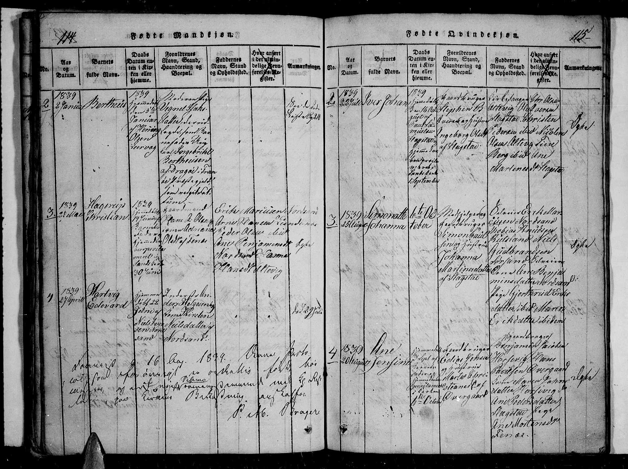 Trondenes sokneprestkontor, SATØ/S-1319/H/Hb/L0004klokker: Parish register (copy) no. 4, 1821-1839, p. 114-115