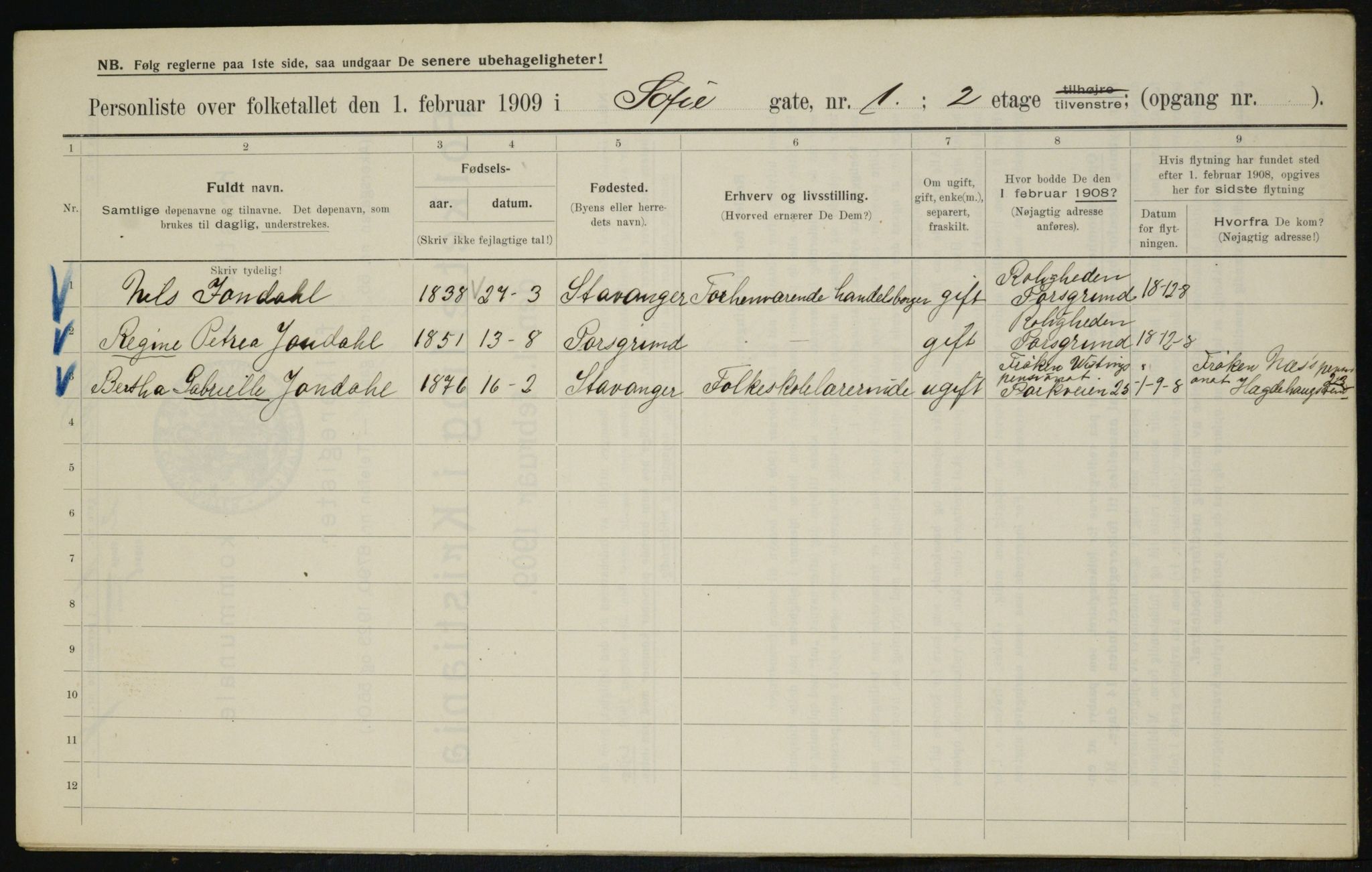 OBA, Municipal Census 1909 for Kristiania, 1909, p. 89474