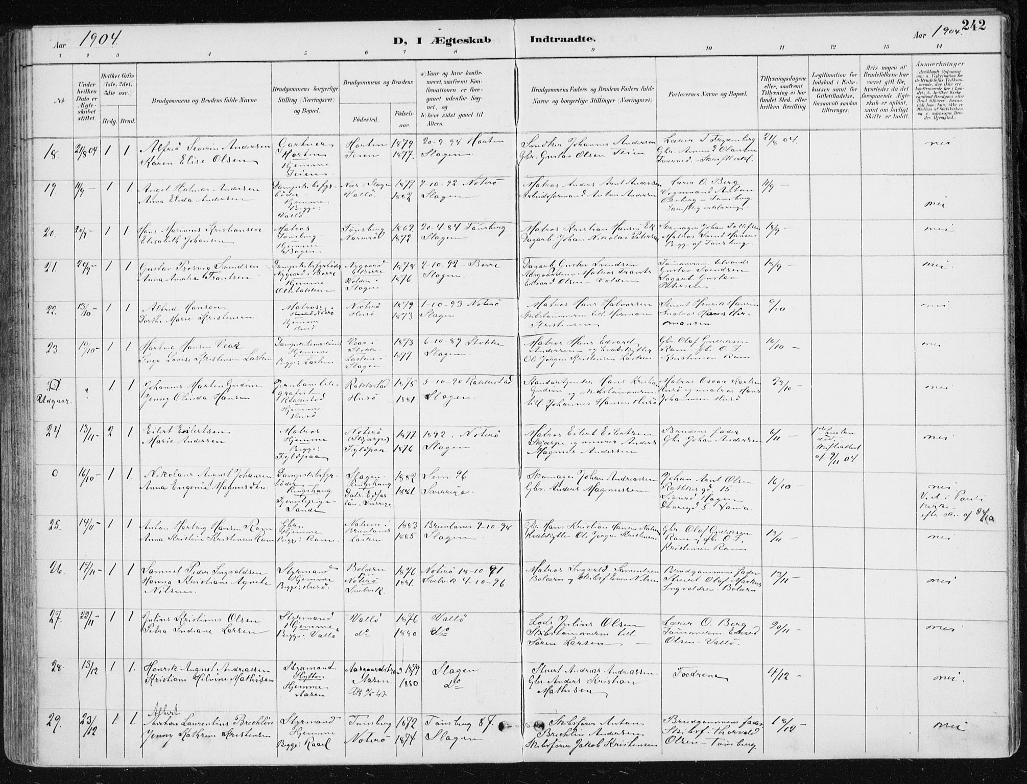 Sem kirkebøker, SAKO/A-5/F/Fb/L0005: Parish register (official) no. II 5, 1892-1904, p. 242