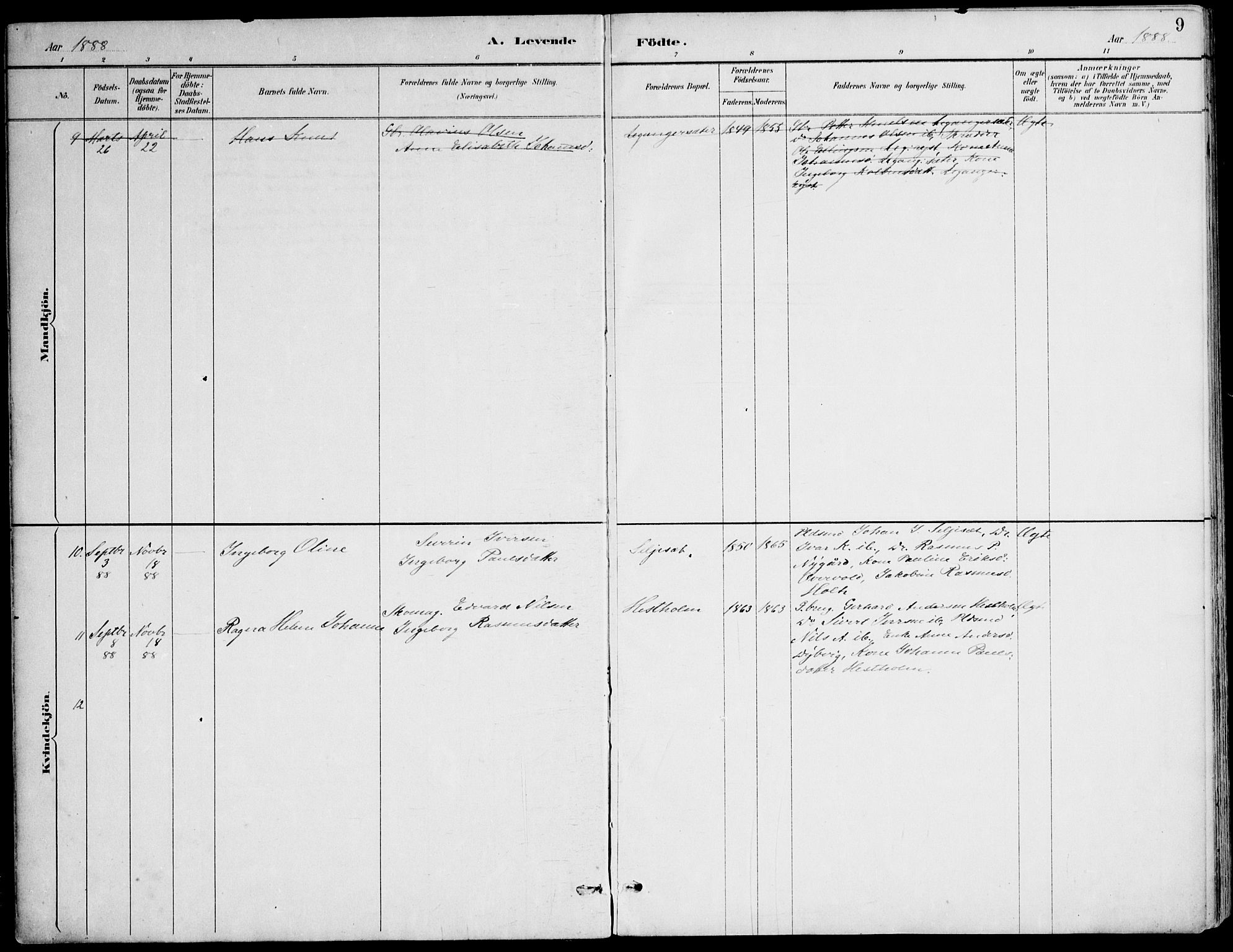 Ministerialprotokoller, klokkerbøker og fødselsregistre - Møre og Romsdal, AV/SAT-A-1454/508/L0095: Parish register (official) no. 508A02, 1887-1920, p. 9