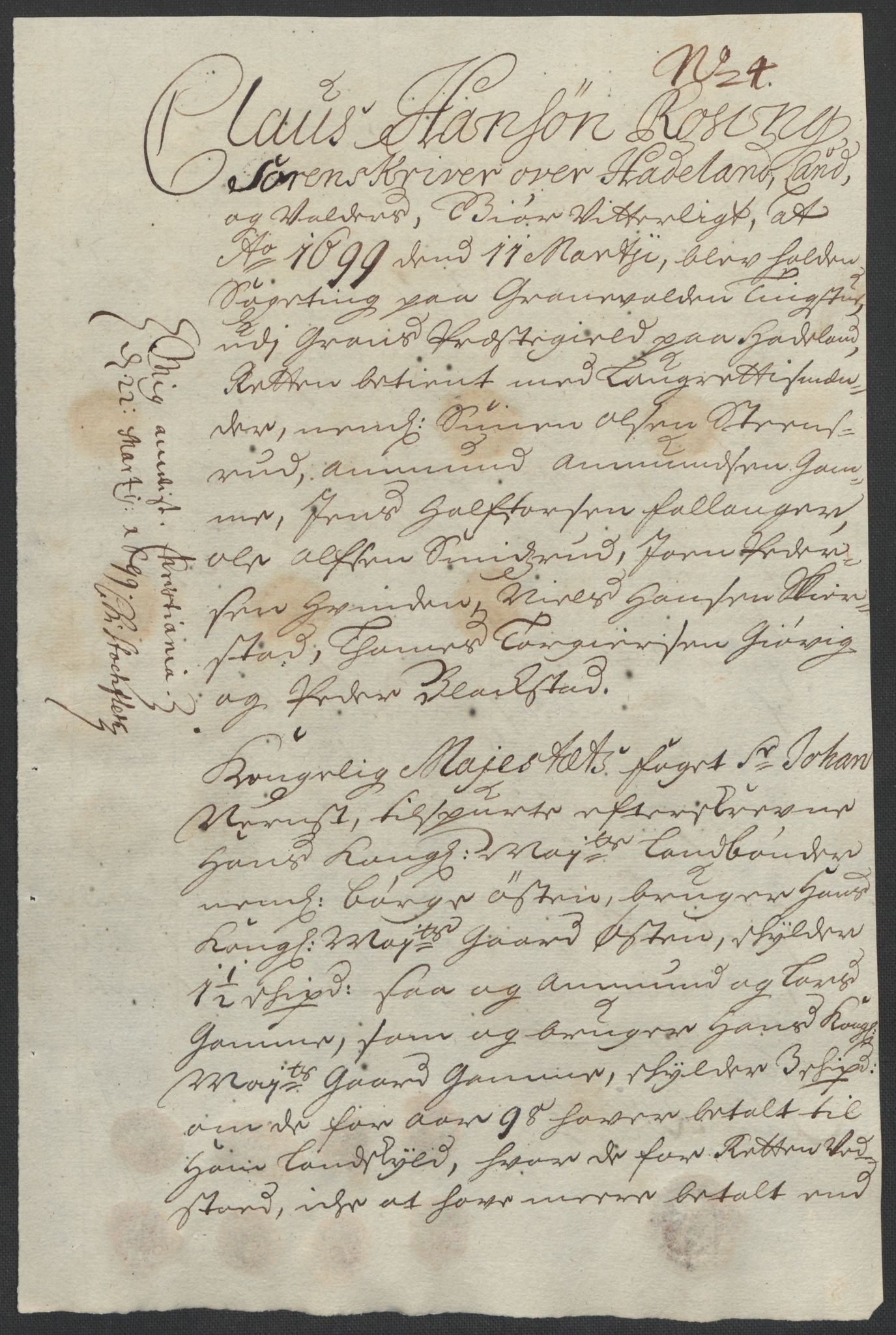 Rentekammeret inntil 1814, Reviderte regnskaper, Fogderegnskap, RA/EA-4092/R18/L1296: Fogderegnskap Hadeland, Toten og Valdres, 1698, p. 237