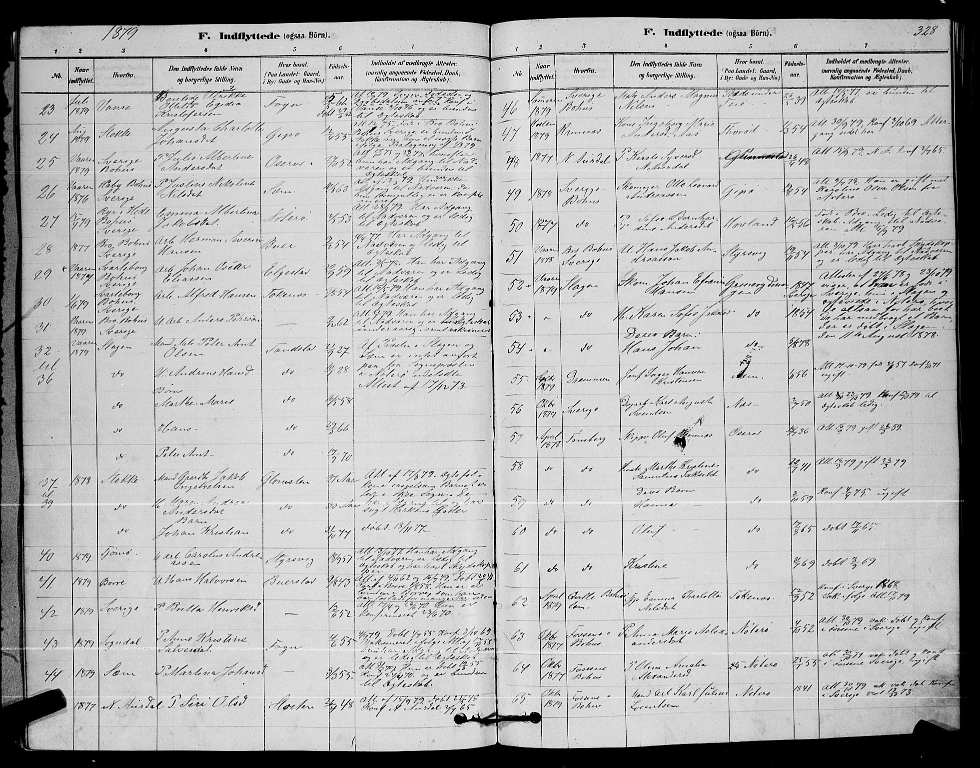 Nøtterøy kirkebøker, AV/SAKO-A-354/G/Ga/L0003: Parish register (copy) no. I 3, 1878-1893, p. 328