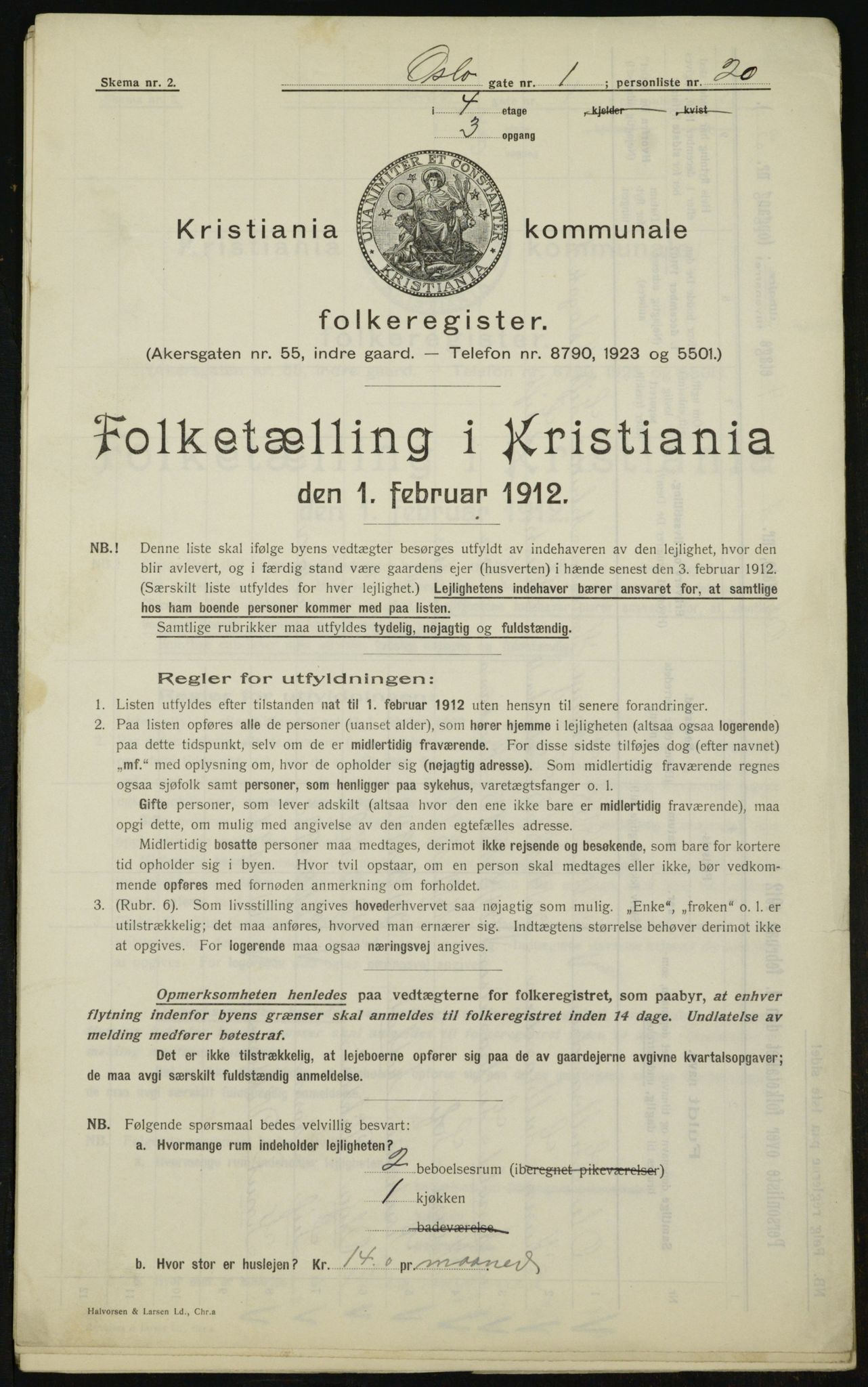 OBA, Municipal Census 1912 for Kristiania, 1912, p. 77535