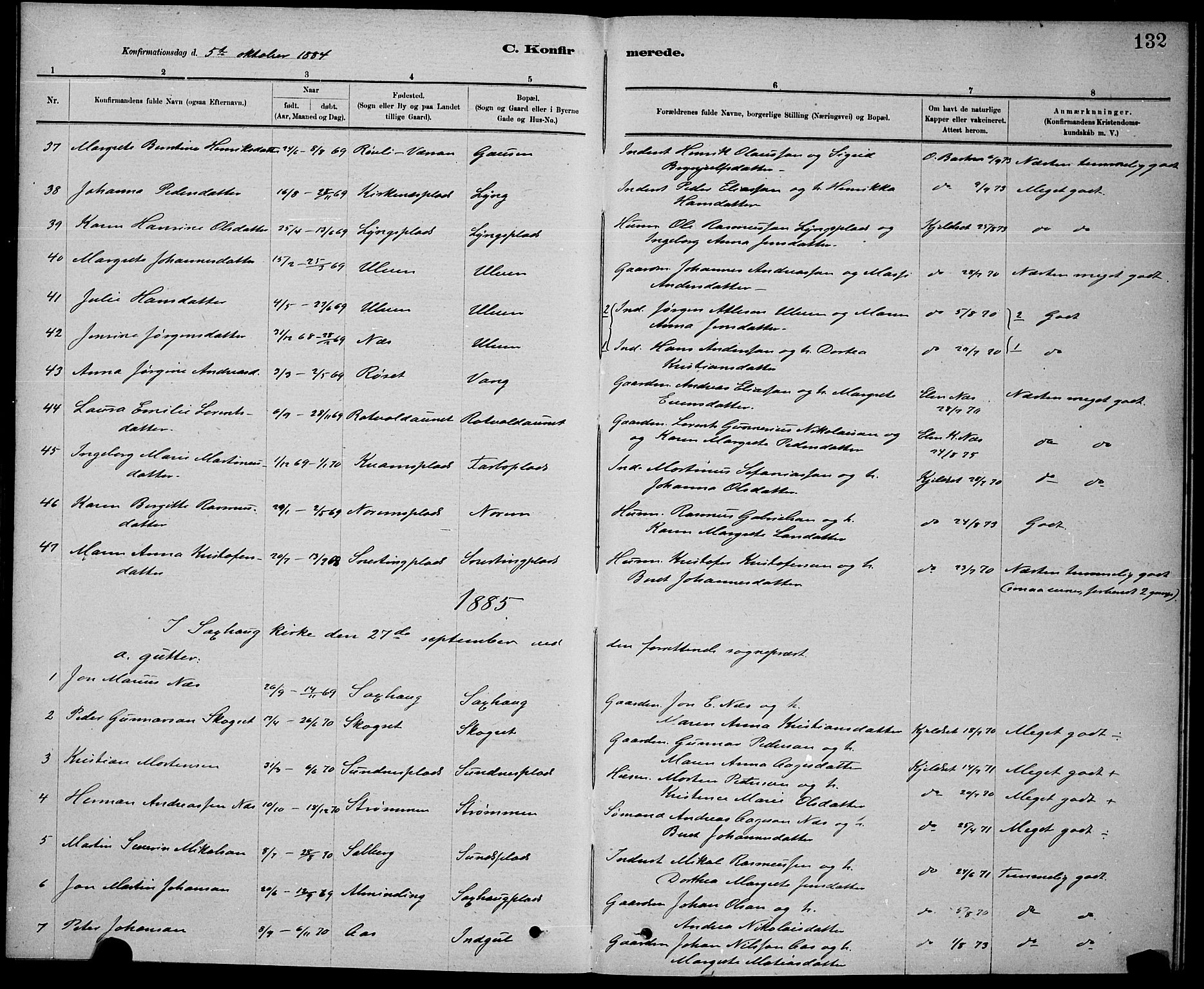 Ministerialprotokoller, klokkerbøker og fødselsregistre - Nord-Trøndelag, SAT/A-1458/730/L0301: Parish register (copy) no. 730C04, 1880-1897, p. 132