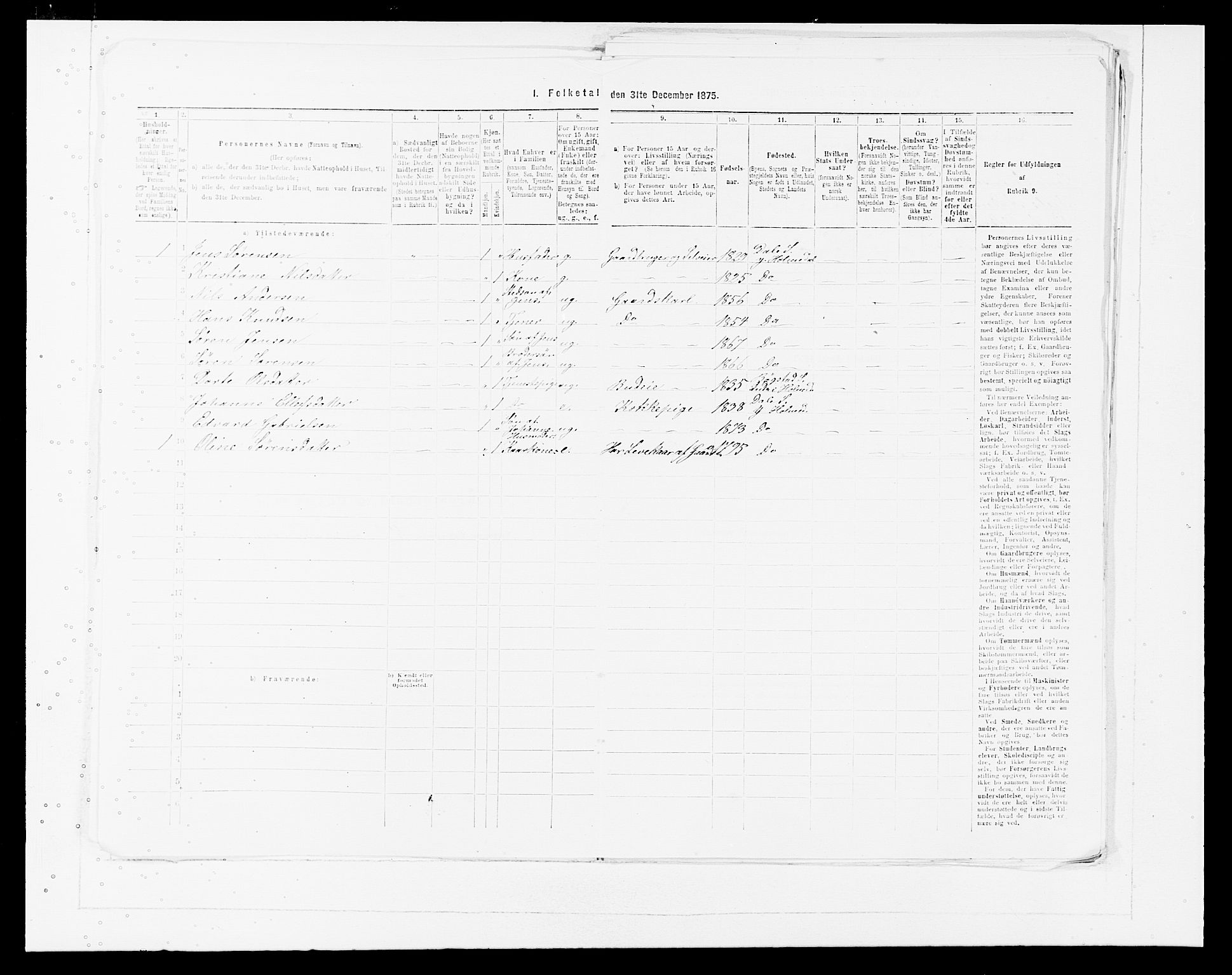 SAB, 1875 census for 1429P Ytre Holmedal, 1875, p. 475