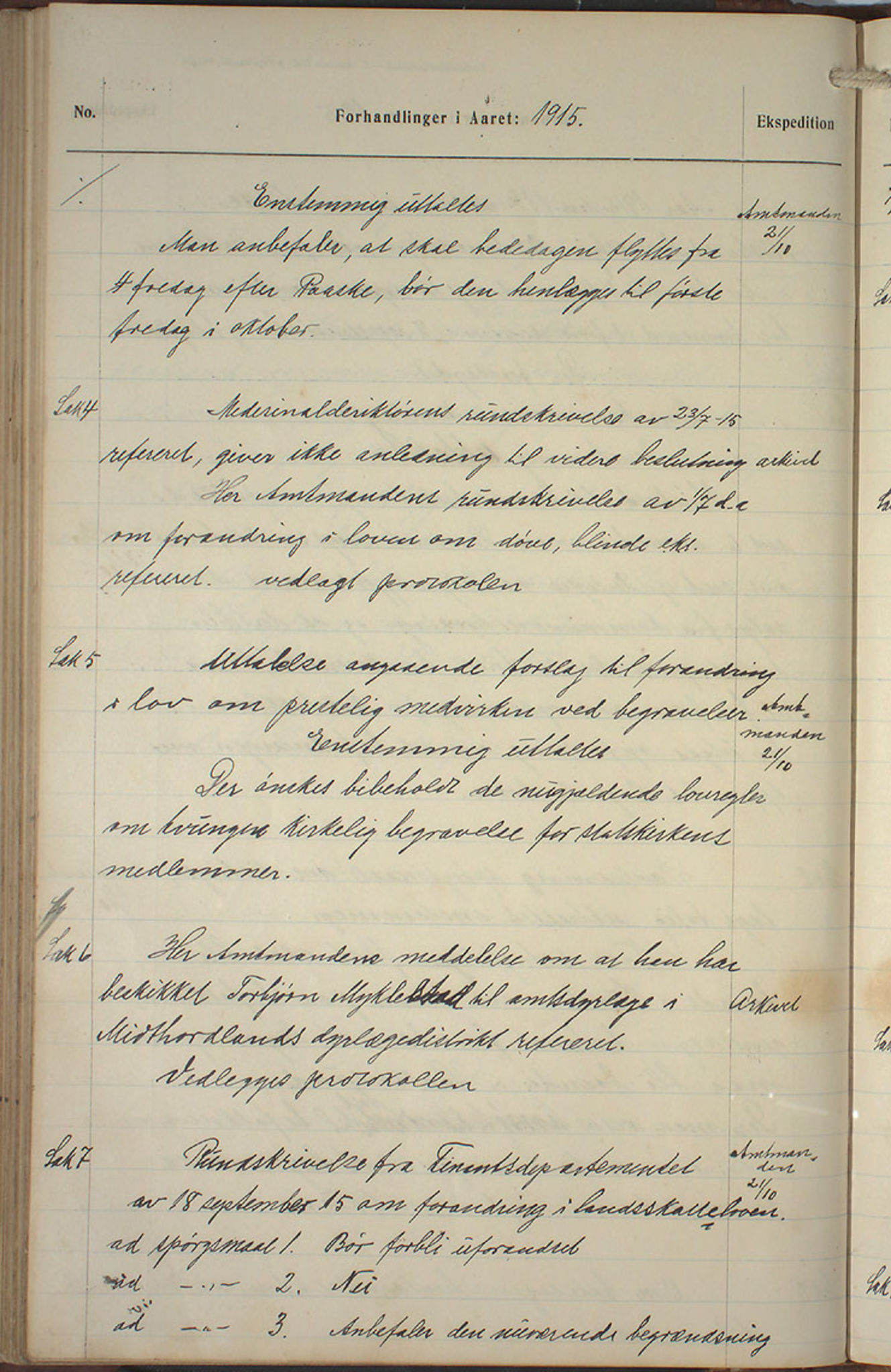 Austevoll kommune. Formannskapet, IKAH/1244-021/A/Aa/L0002b: Møtebok for heradstyret, 1910-1919, p. 184