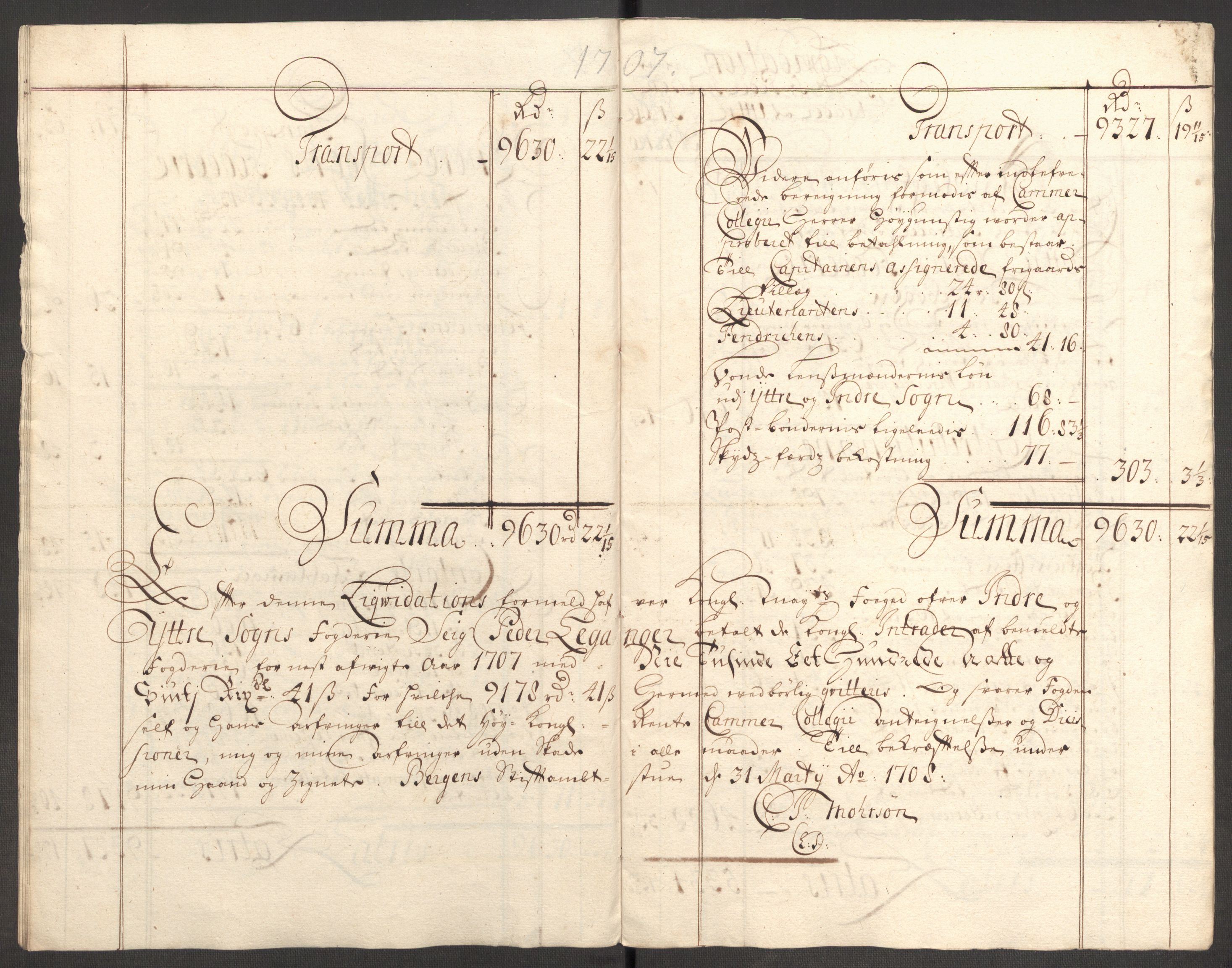 Rentekammeret inntil 1814, Reviderte regnskaper, Fogderegnskap, AV/RA-EA-4092/R52/L3315: Fogderegnskap Sogn, 1708, p. 419