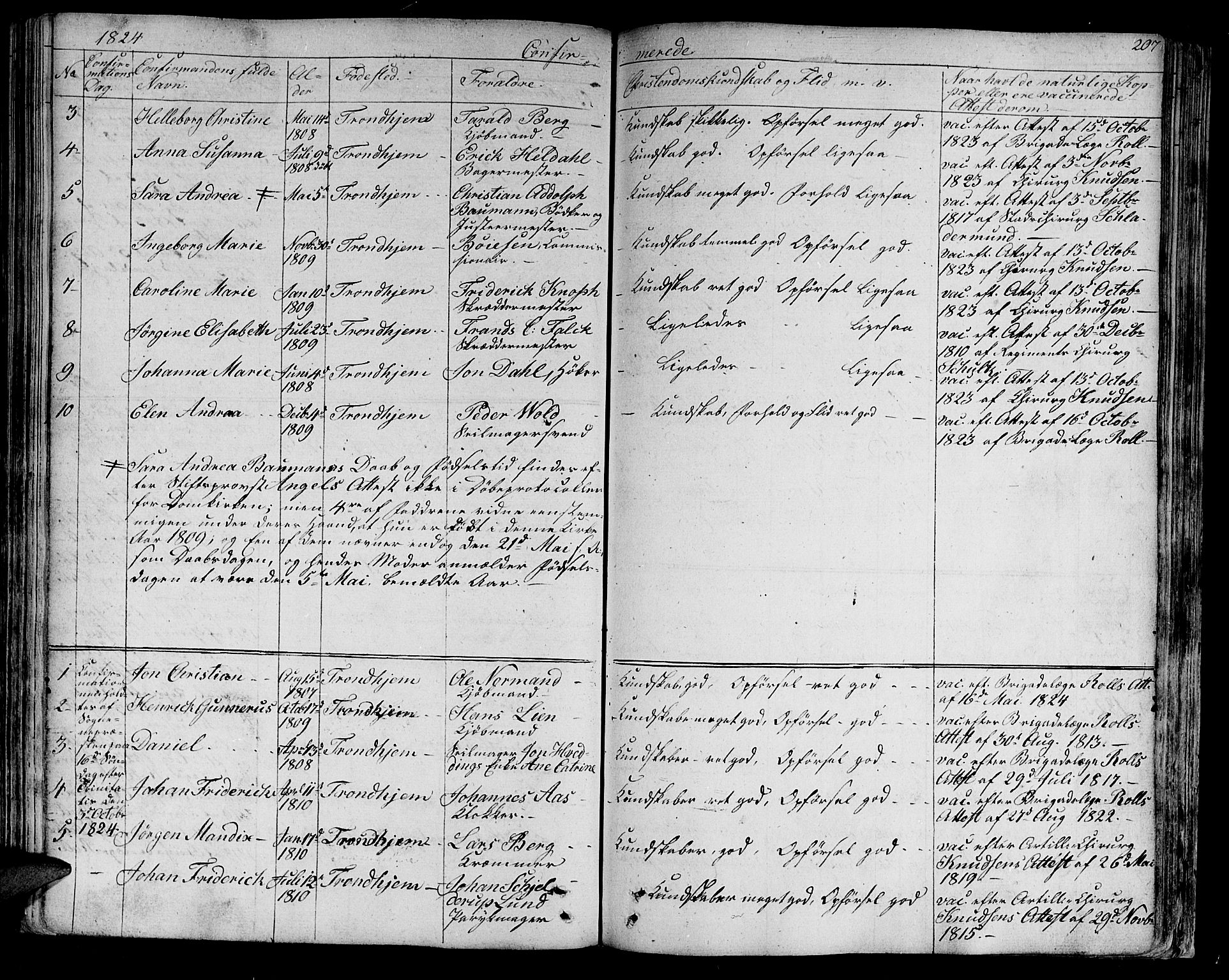 Ministerialprotokoller, klokkerbøker og fødselsregistre - Sør-Trøndelag, SAT/A-1456/602/L0108: Parish register (official) no. 602A06, 1821-1839, p. 207