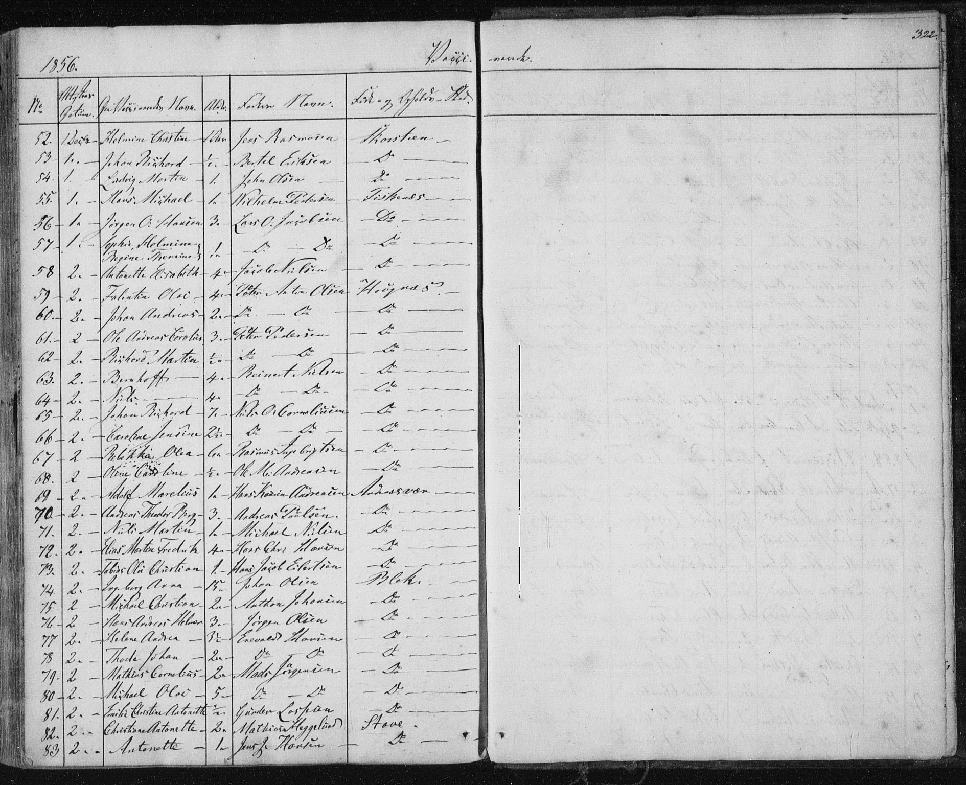 Ministerialprotokoller, klokkerbøker og fødselsregistre - Nordland, AV/SAT-A-1459/897/L1396: Parish register (official) no. 897A04, 1842-1866, p. 322