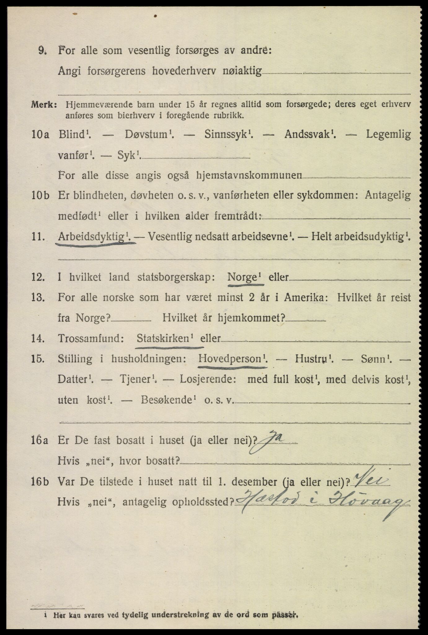 SAK, 1920 census for Tveit, 1920, p. 1471