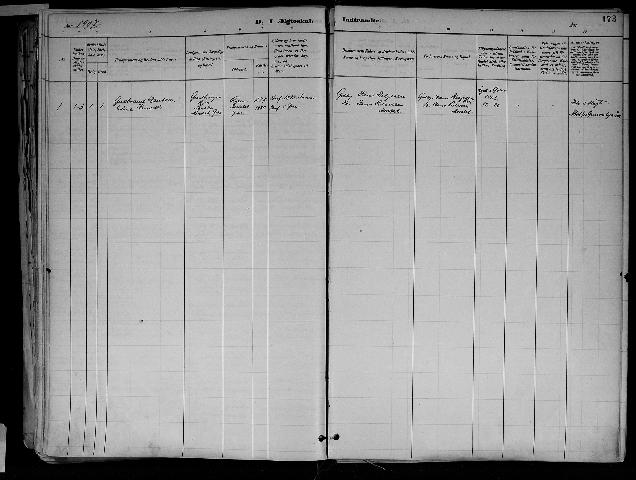 Jevnaker prestekontor, AV/SAH-PREST-116/H/Ha/Haa/L0010: Parish register (official) no. 10, 1891-1906, p. 173