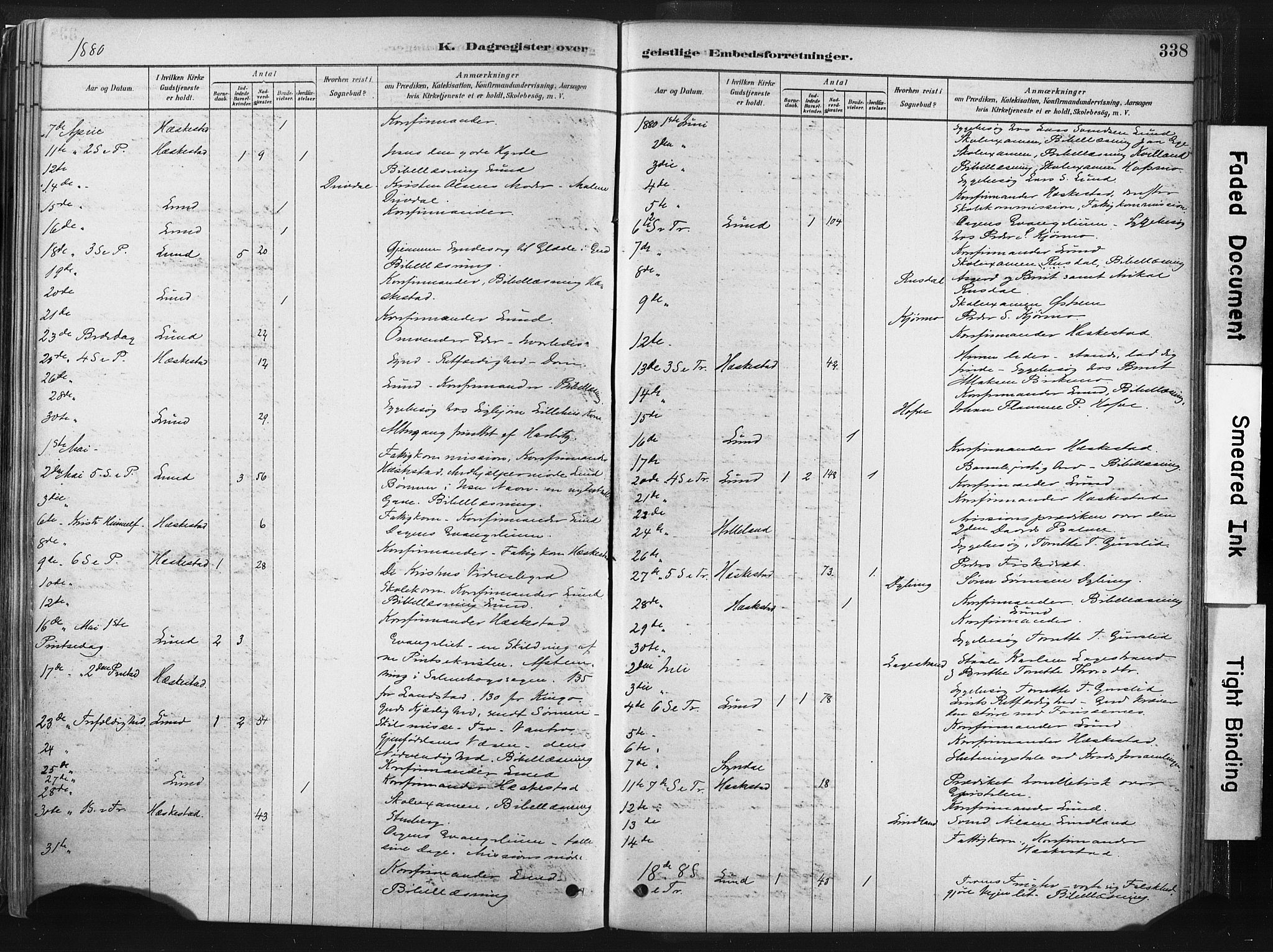 Lund sokneprestkontor, AV/SAST-A-101809/S06/L0011: Parish register (official) no. A 10, 1877-1904, p. 338