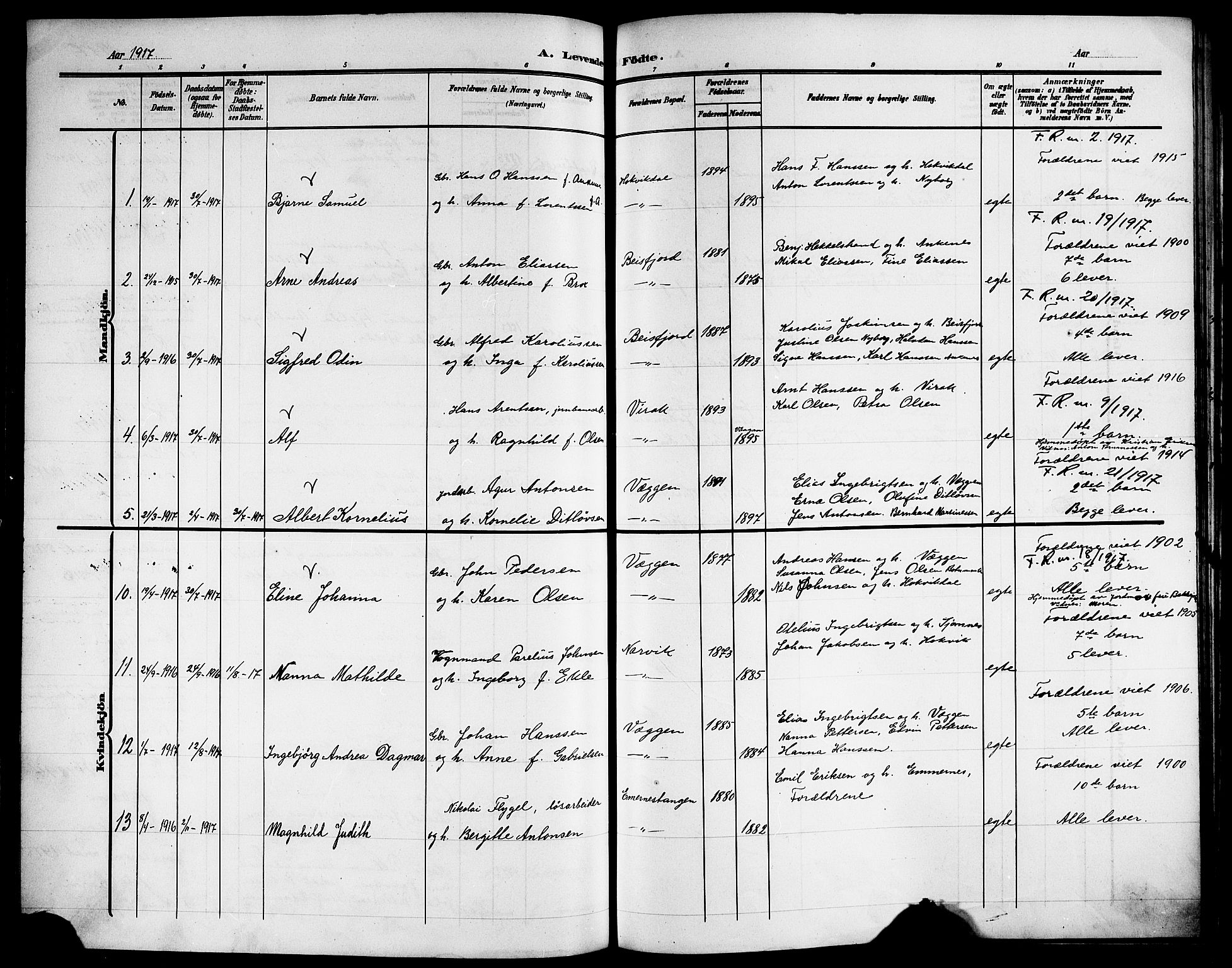 Ministerialprotokoller, klokkerbøker og fødselsregistre - Nordland, SAT/A-1459/866/L0954: Parish register (copy) no. 866C03, 1905-1923