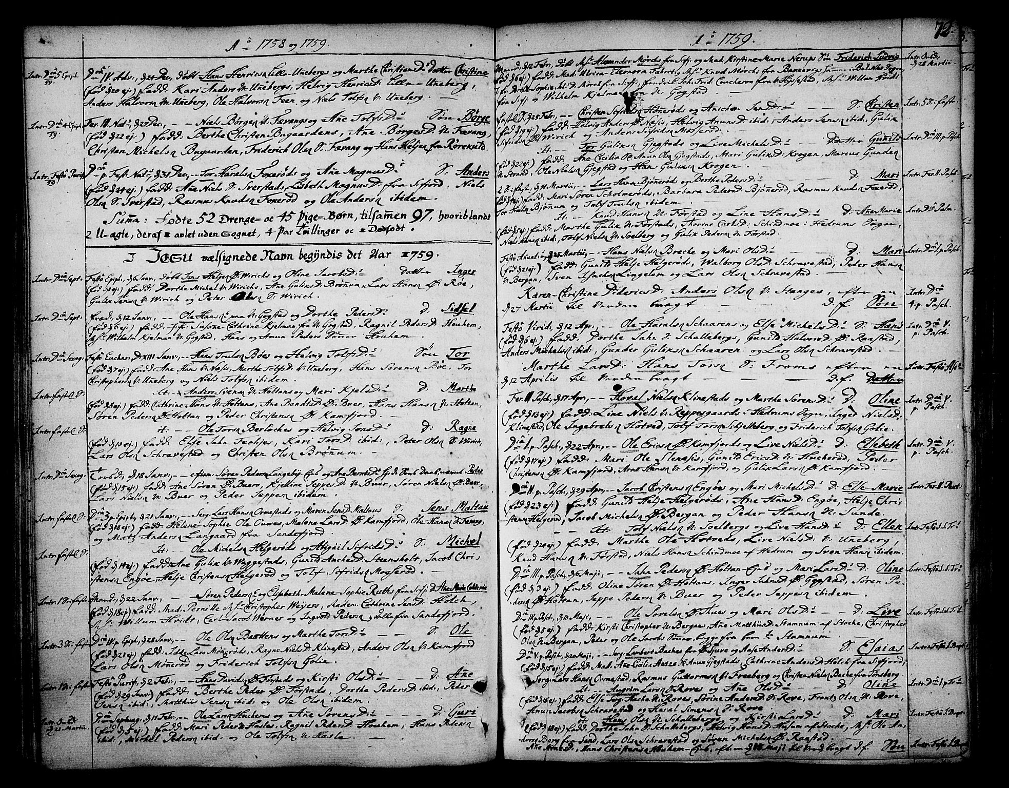 Sandar kirkebøker, SAKO/A-243/F/Fa/L0002: Parish register (official) no. 2, 1733-1788, p. 72