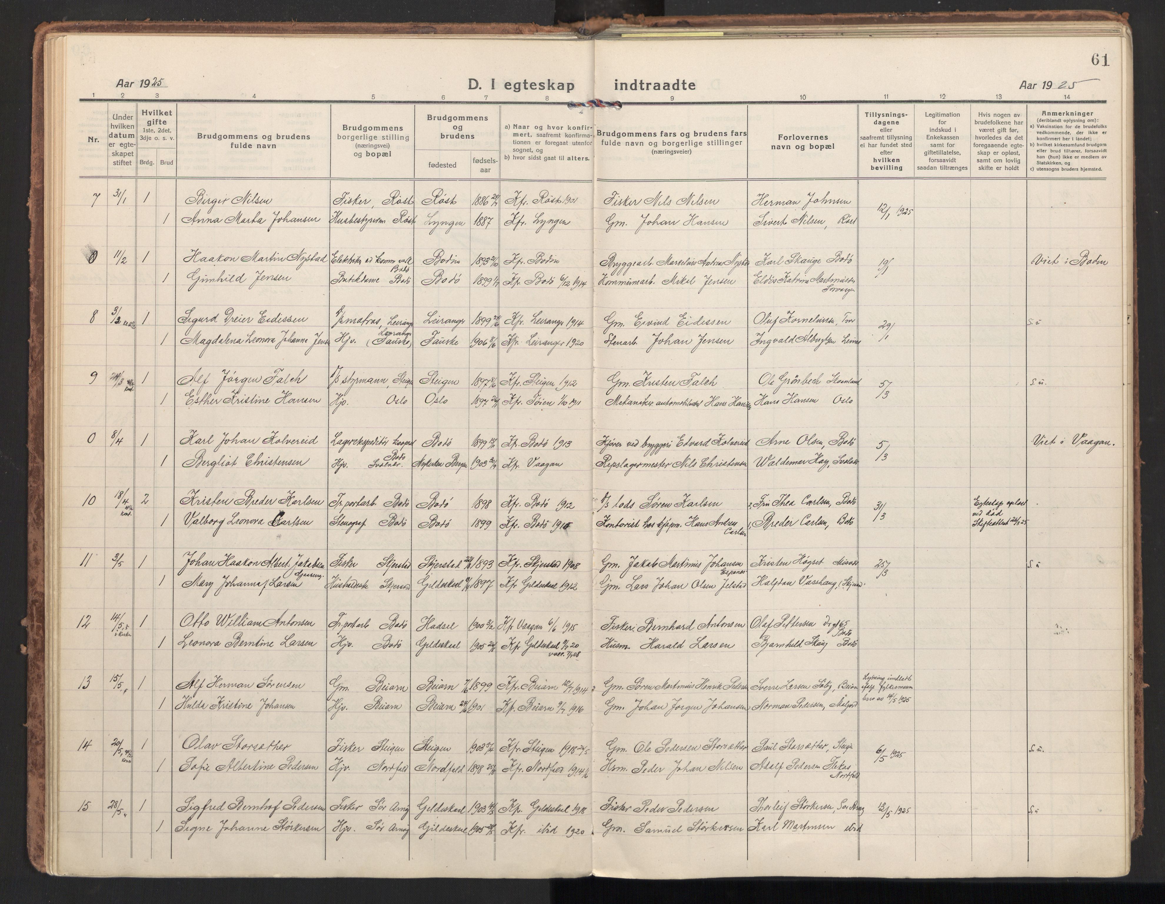 Ministerialprotokoller, klokkerbøker og fødselsregistre - Nordland, SAT/A-1459/801/L0018: Parish register (official) no. 801A18, 1916-1930, p. 61