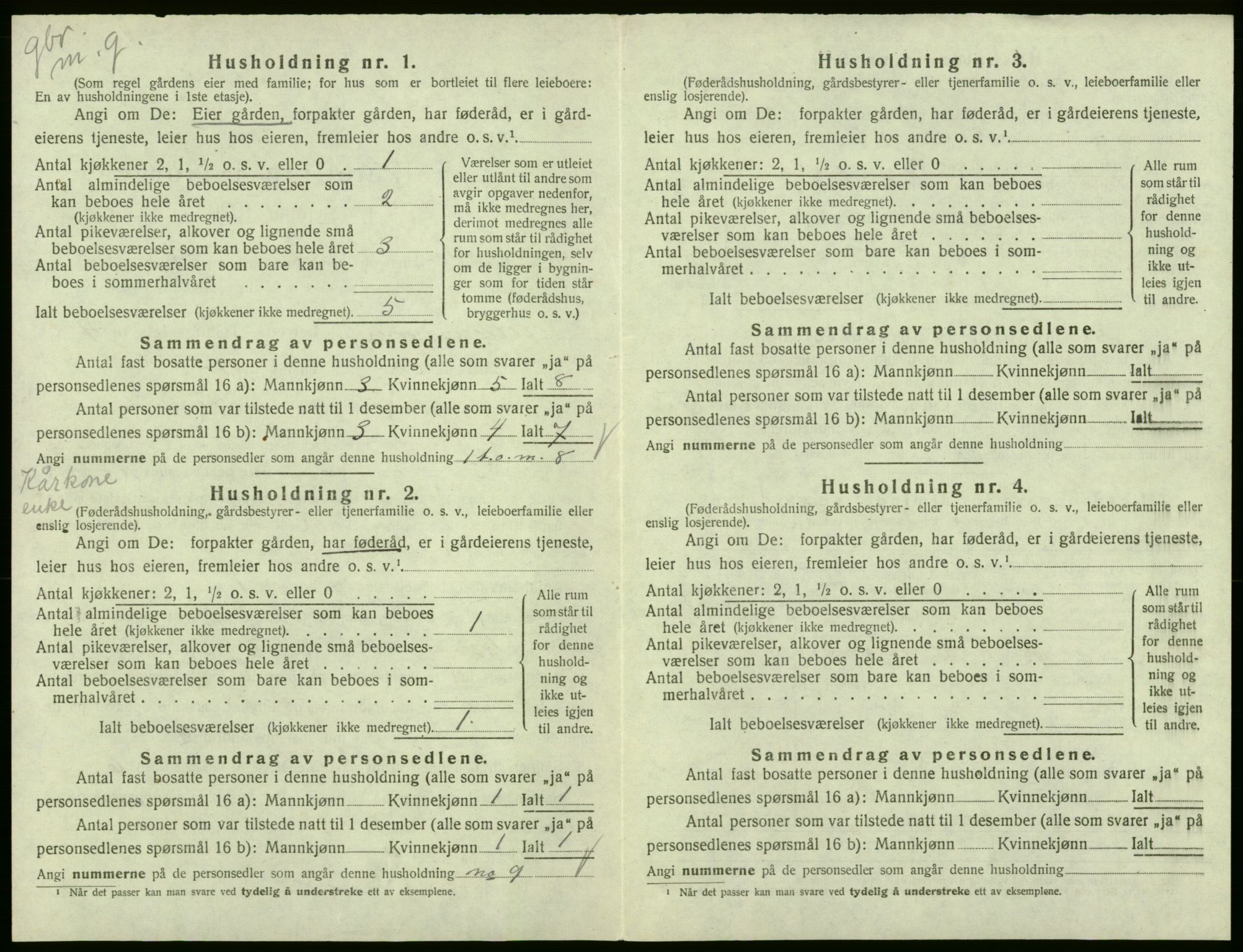 SAB, 1920 census for Ullensvang, 1920, p. 342