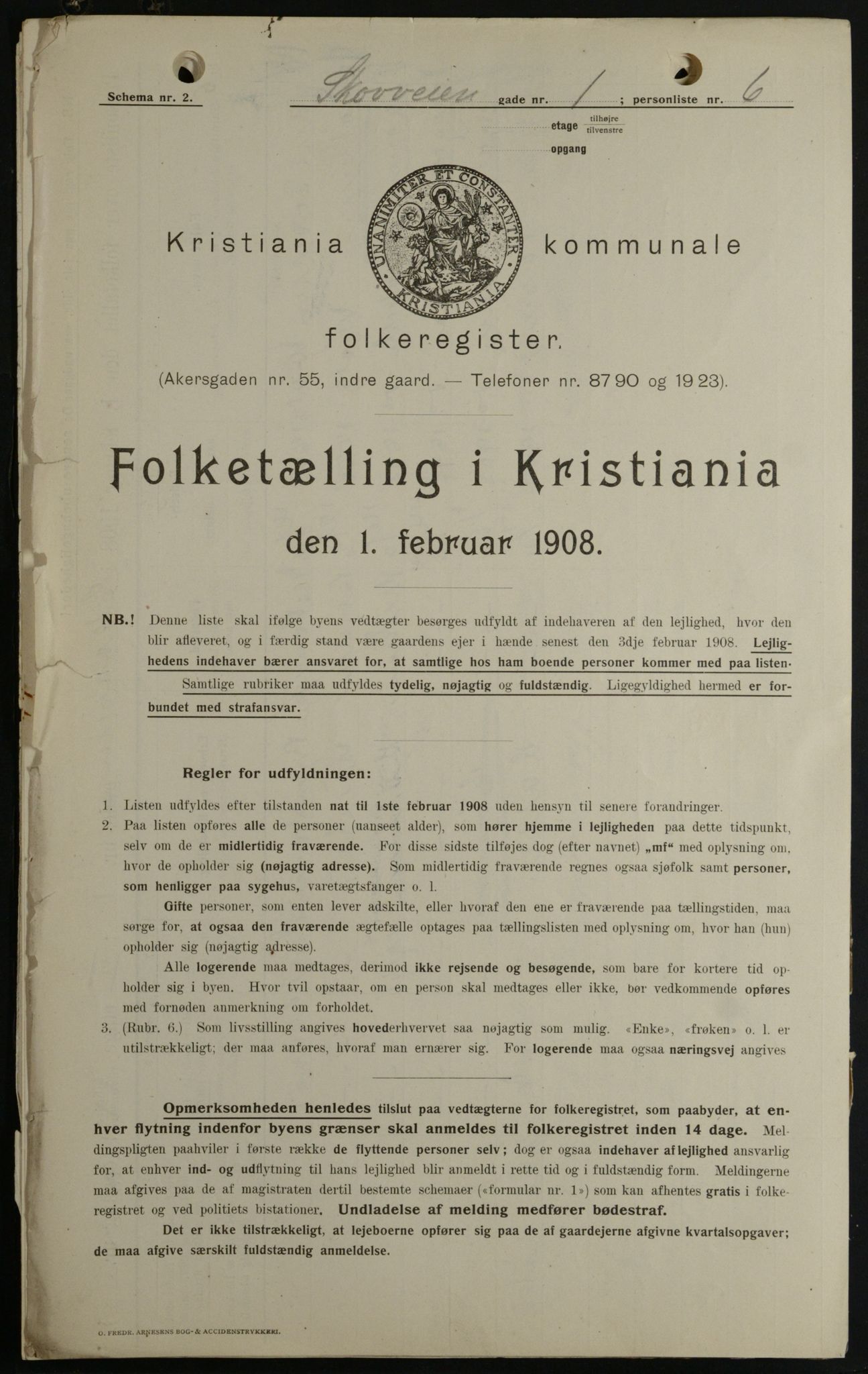 OBA, Municipal Census 1908 for Kristiania, 1908, p. 86731