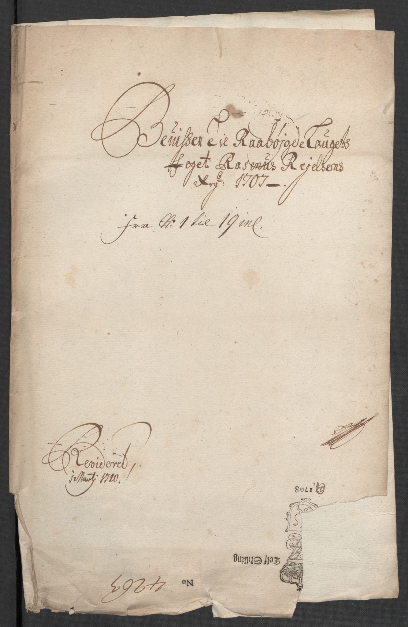 Rentekammeret inntil 1814, Reviderte regnskaper, Fogderegnskap, RA/EA-4092/R40/L2448: Fogderegnskap Råbyggelag, 1706-1708, p. 185
