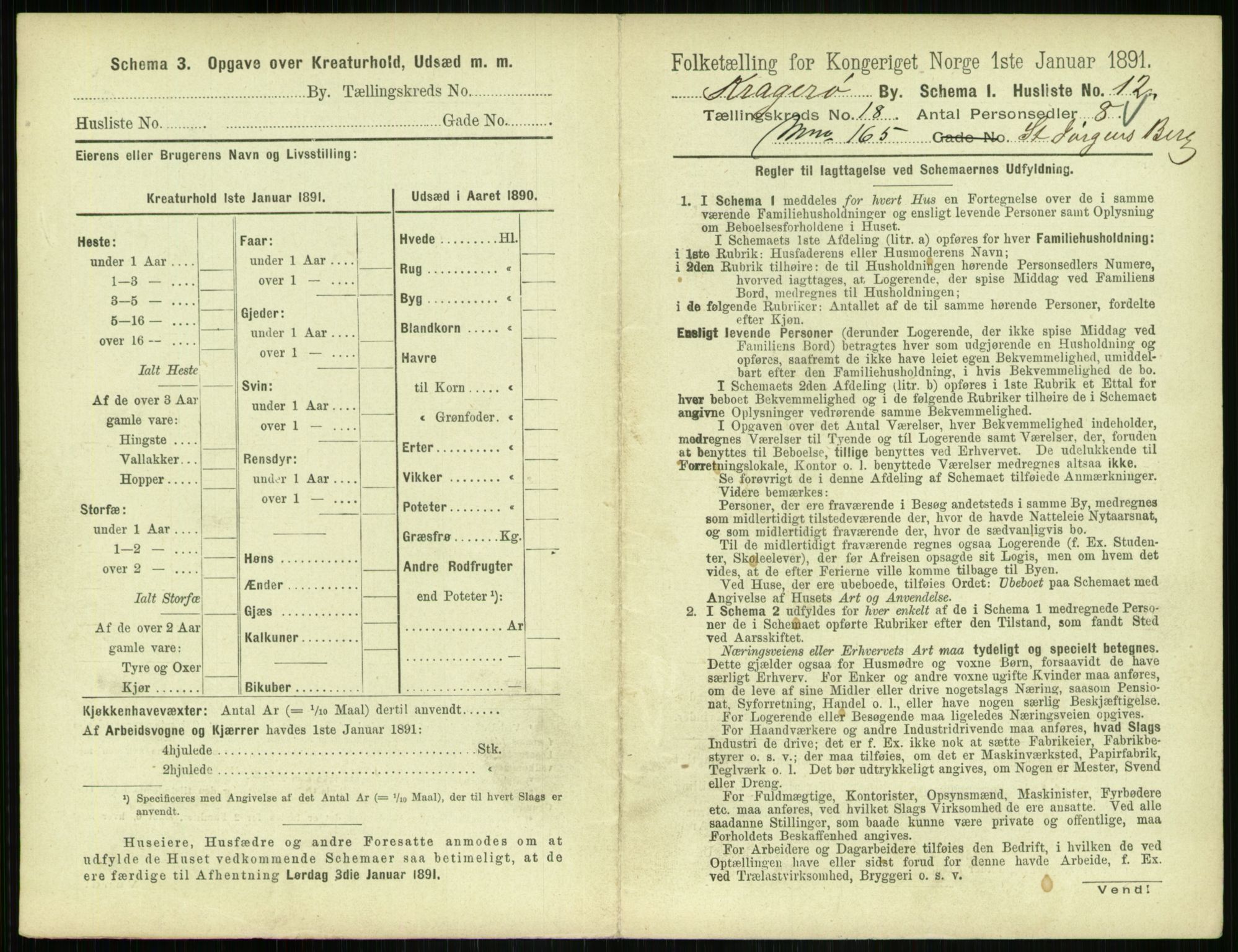 RA, 1891 census for 0801 Kragerø, 1891, p. 790