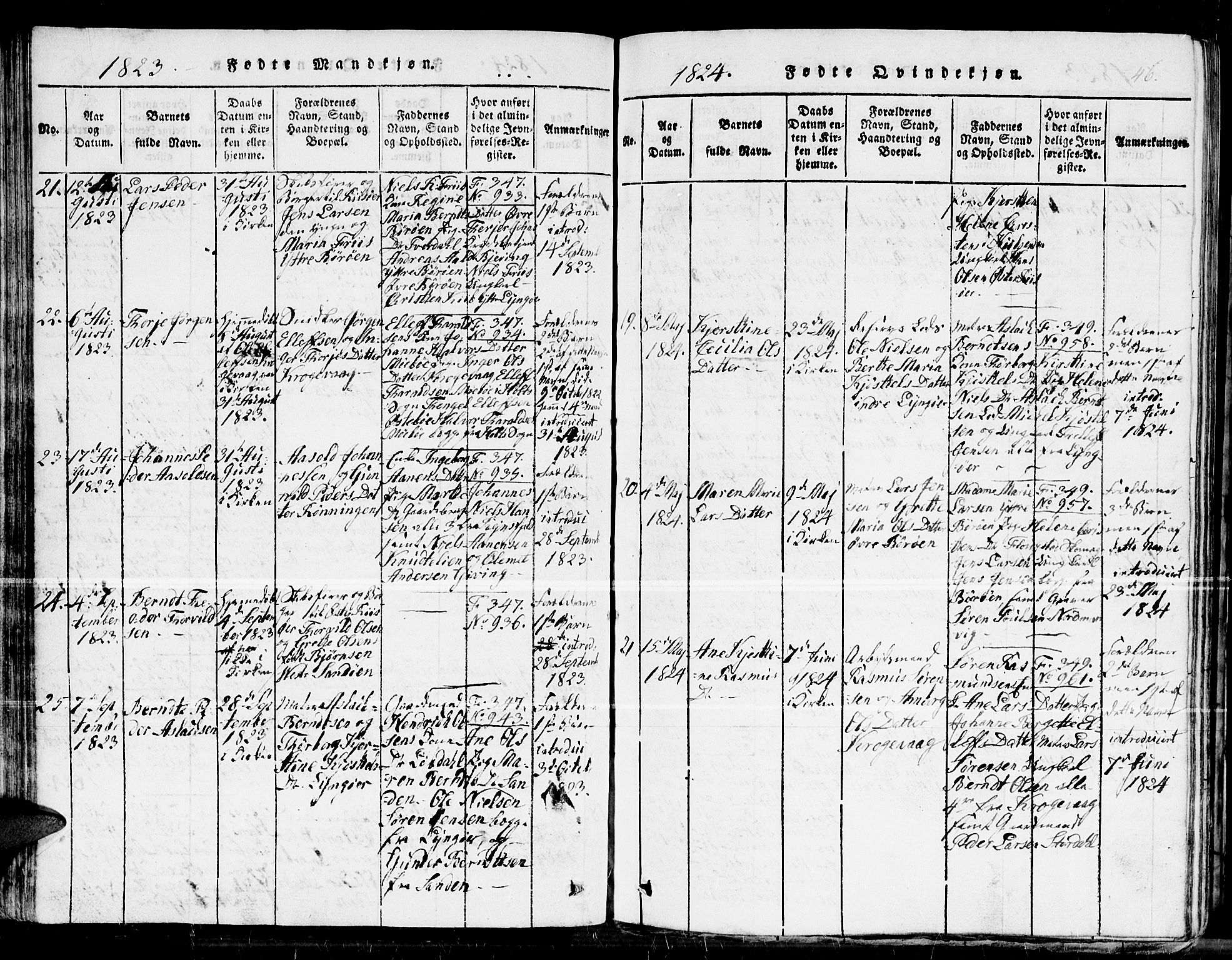 Dypvåg sokneprestkontor, AV/SAK-1111-0007/F/Fb/Fba/L0009: Parish register (copy) no. B 9, 1816-1842, p. 46