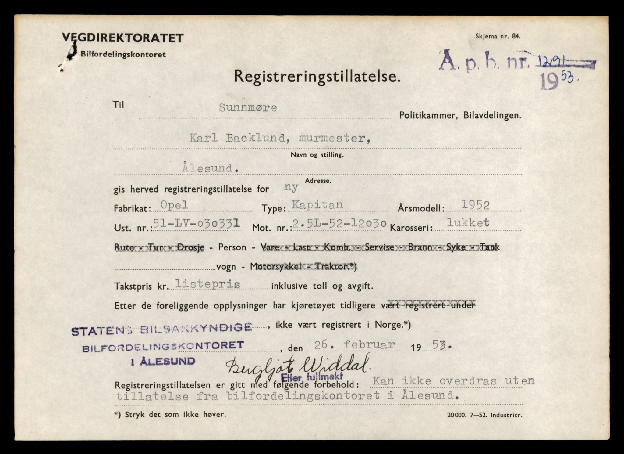Møre og Romsdal vegkontor - Ålesund trafikkstasjon, AV/SAT-A-4099/F/Fe/L0042: Registreringskort for kjøretøy T 13906 - T 14079, 1927-1998, p. 2854