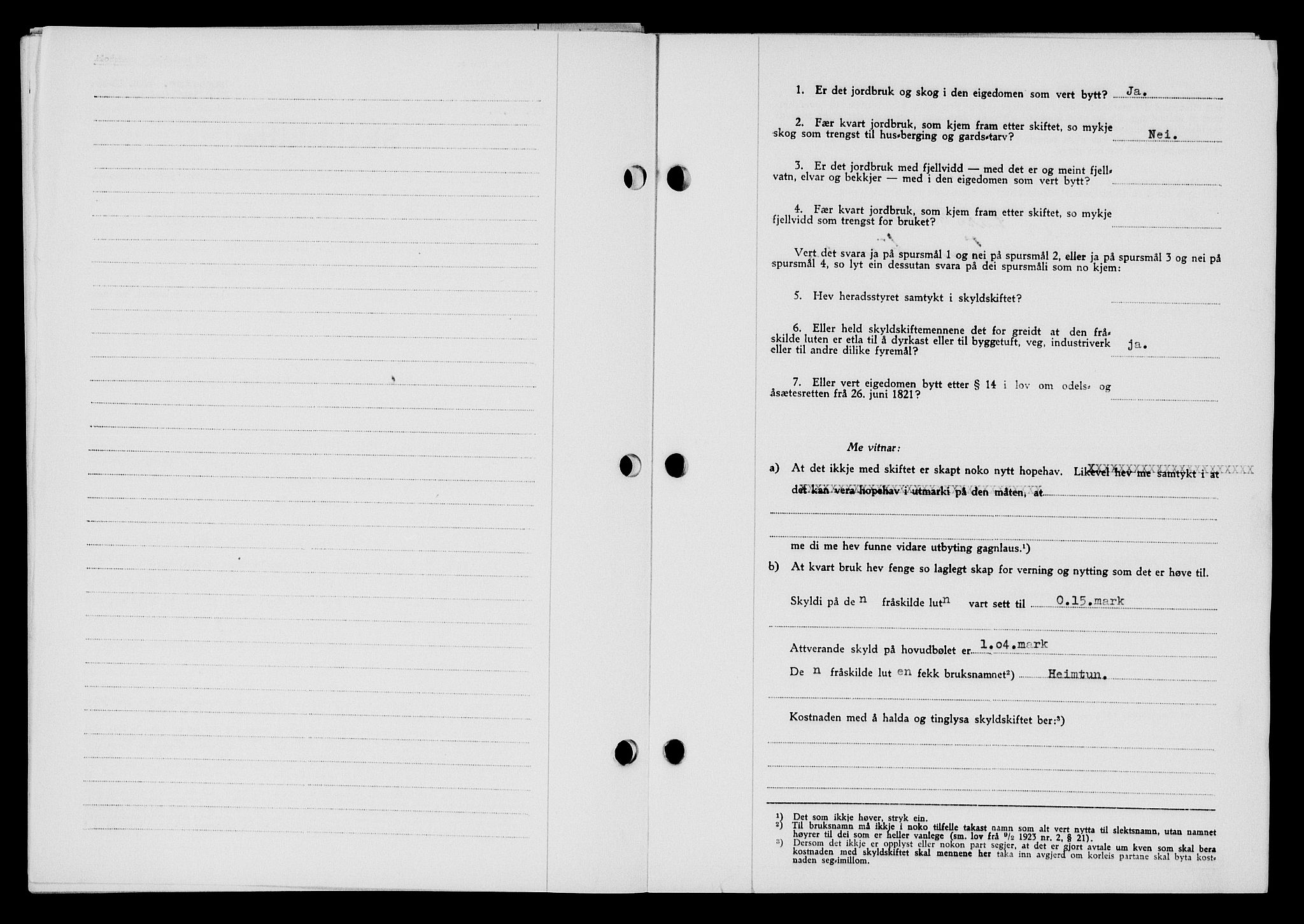 Flekkefjord sorenskriveri, SAK/1221-0001/G/Gb/Gba/L0060: Mortgage book no. A-8, 1945-1946, Diary no: : 459/1945