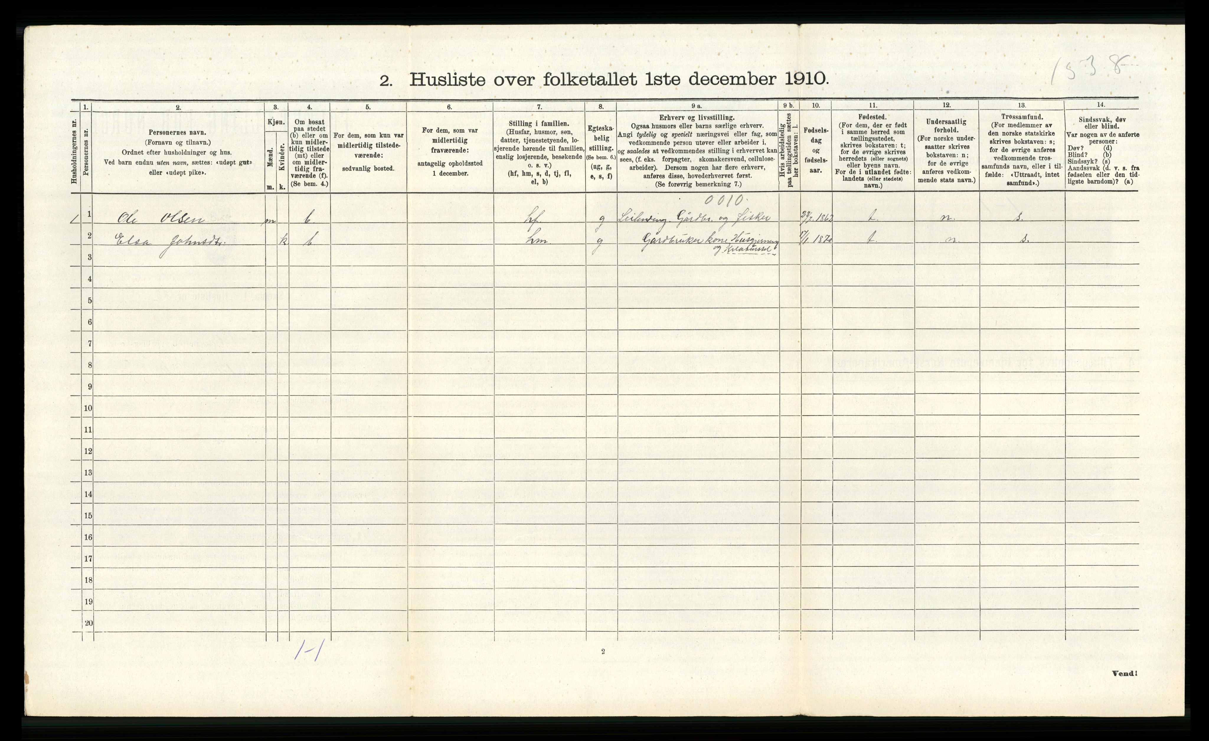 RA, 1910 census for Fitjar, 1910, p. 224