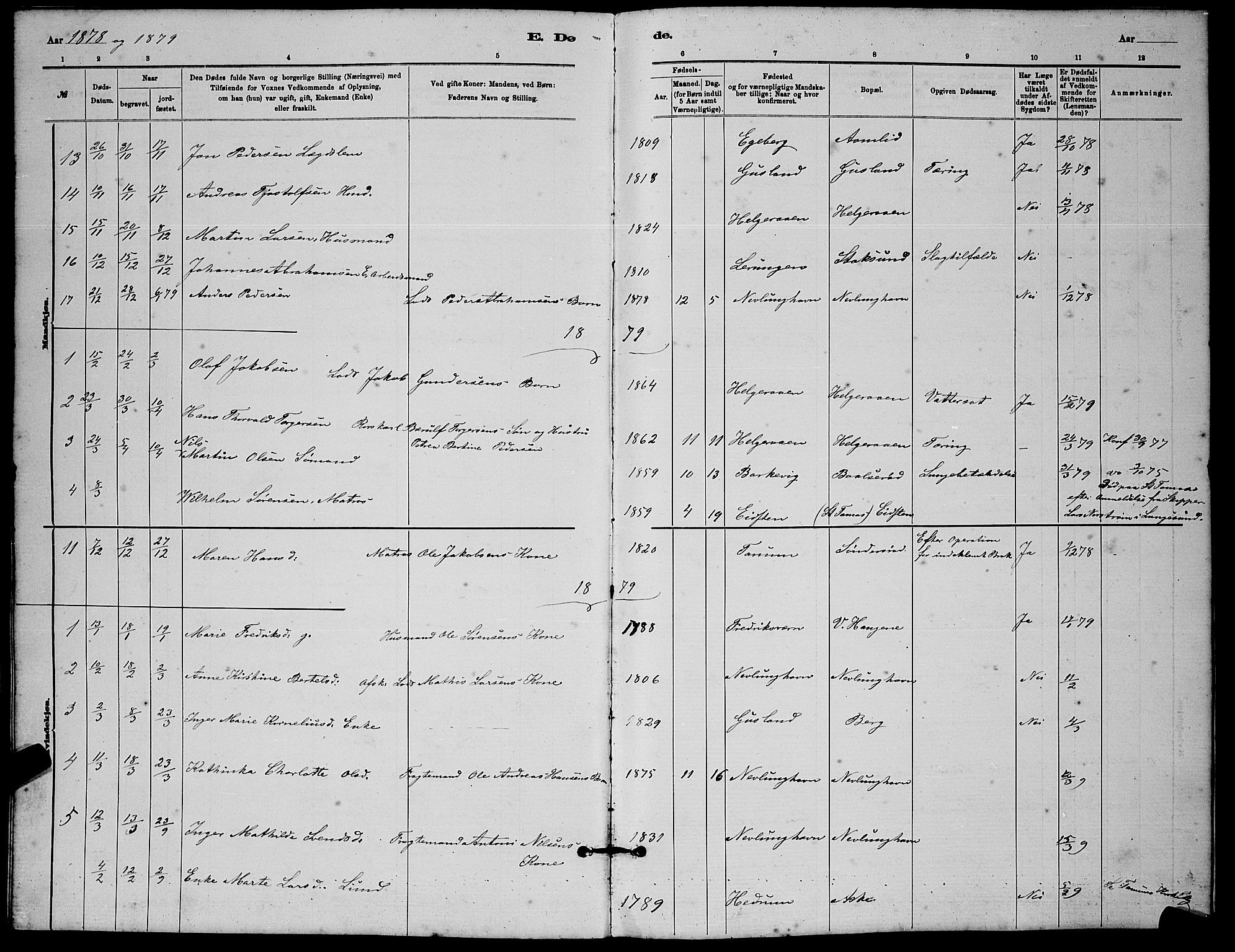 Brunlanes kirkebøker, AV/SAKO-A-342/G/Gb/L0002: Parish register (copy) no. II 2, 1878-1902