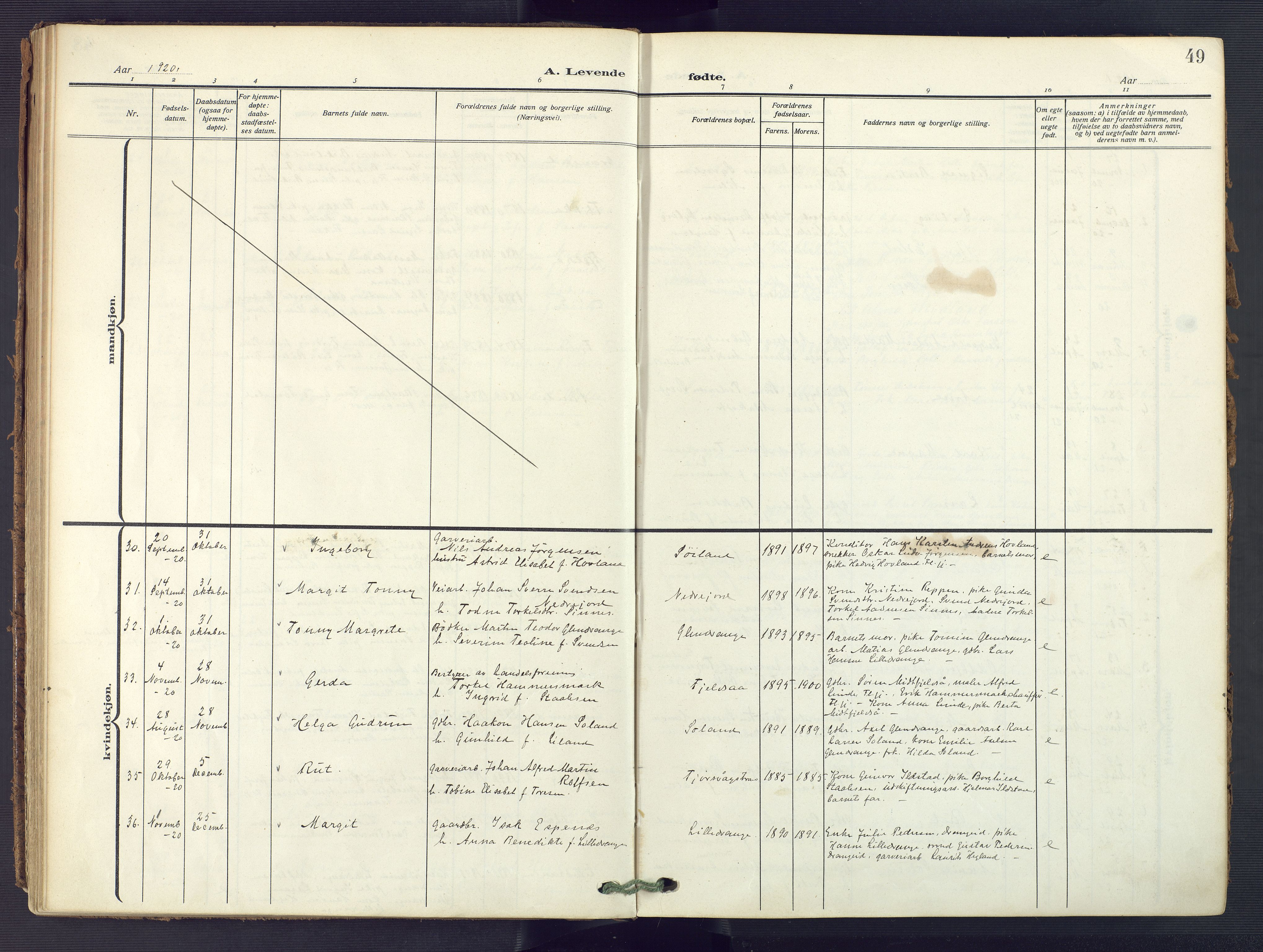 Flekkefjord sokneprestkontor, AV/SAK-1111-0012/F/Fa/Fac/L0010: Parish register (official) no. A 10, 1910-1927, p. 49