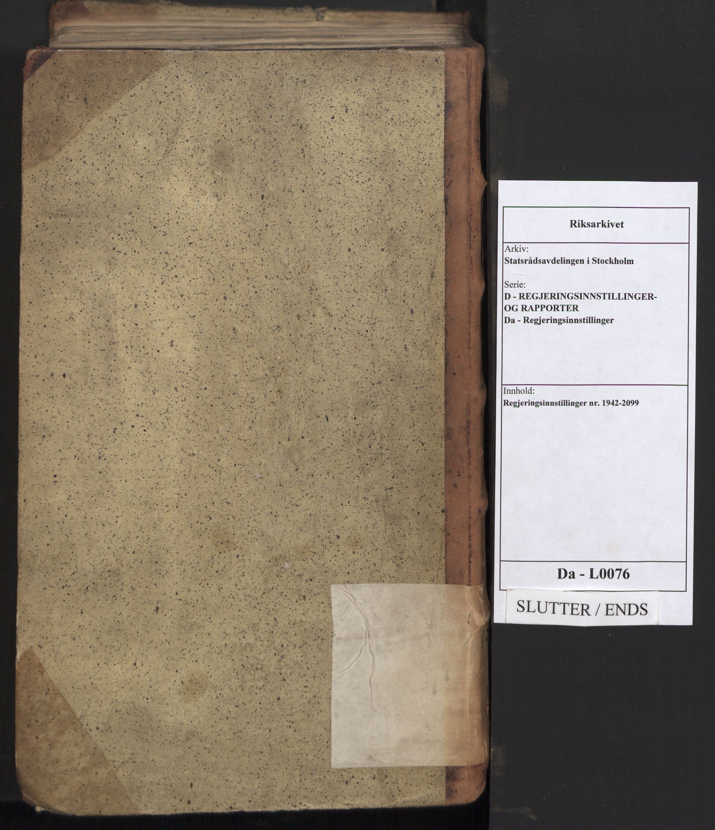 Statsrådsavdelingen i Stockholm, AV/RA-S-1003/D/Da/L0076: Regjeringsinnstillinger nr. 1942-2099, 1832, p. 537