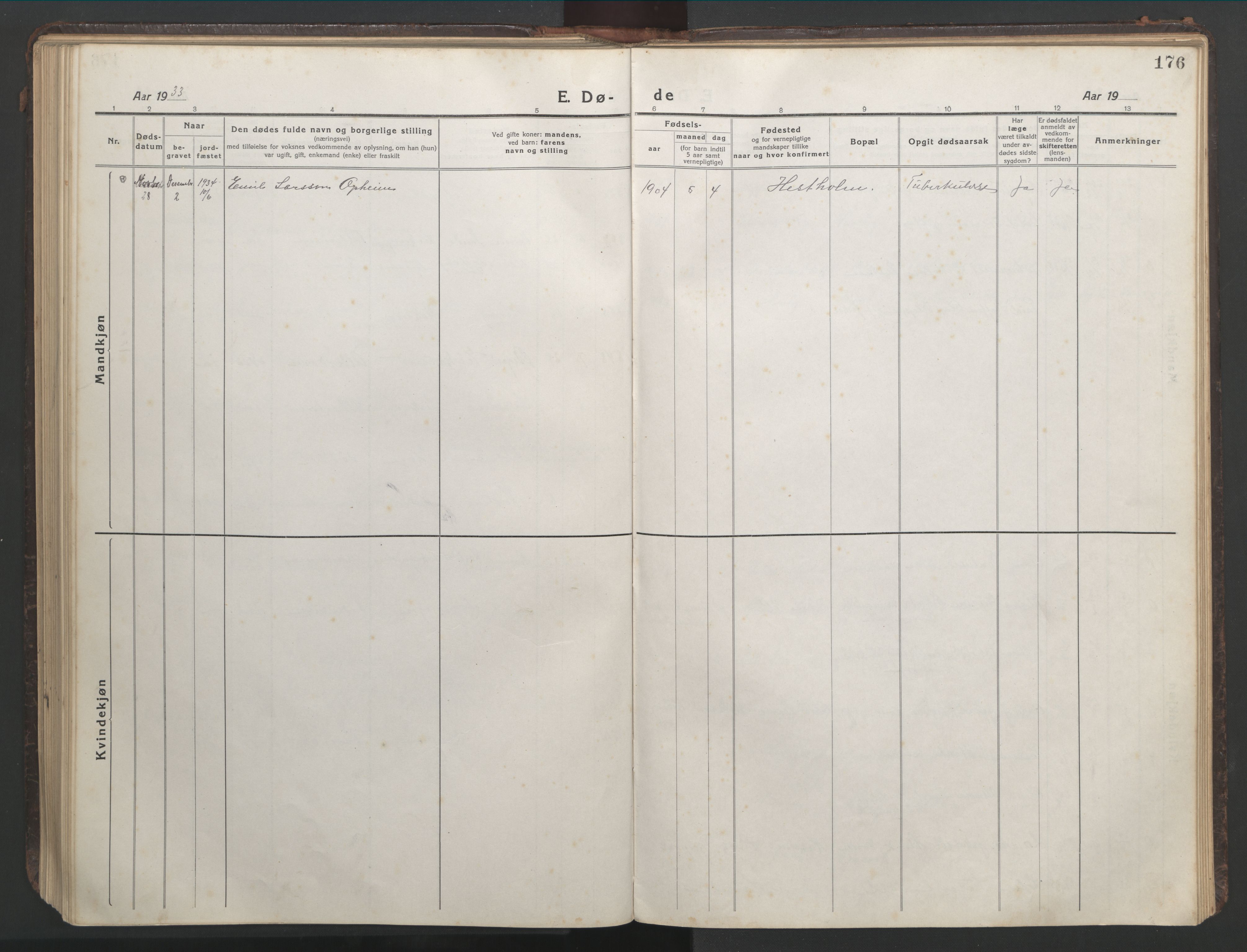 Ministerialprotokoller, klokkerbøker og fødselsregistre - Møre og Romsdal, AV/SAT-A-1454/508/L0099: Parish register (copy) no. 508C03, 1917-1947, p. 176