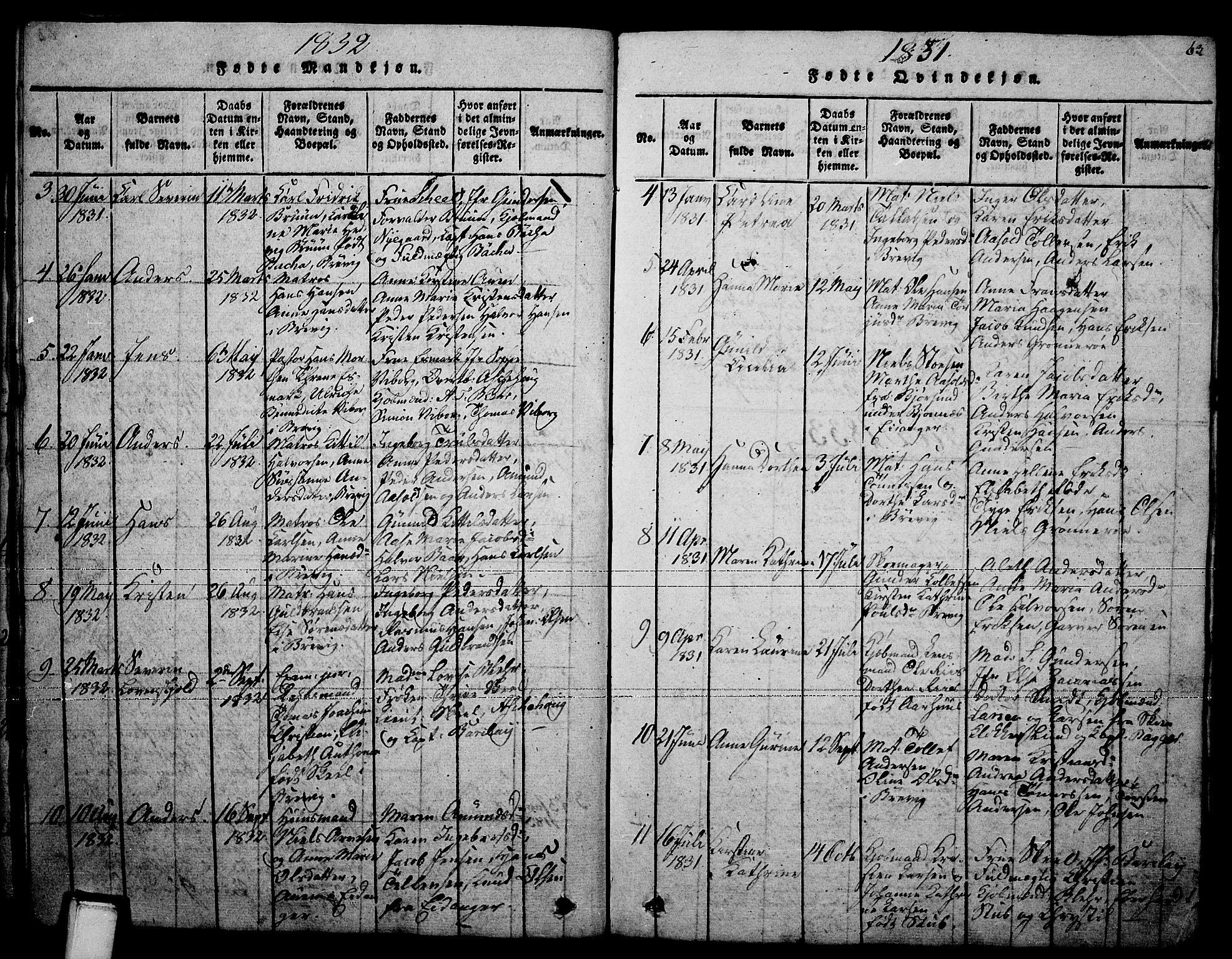 Brevik kirkebøker, SAKO/A-255/F/Fa/L0004: Parish register (official) no. 4, 1814-1846, p. 63