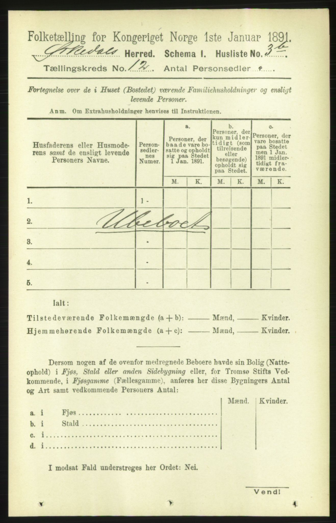 RA, 1891 census for 1638 Orkdal, 1891, p. 5518