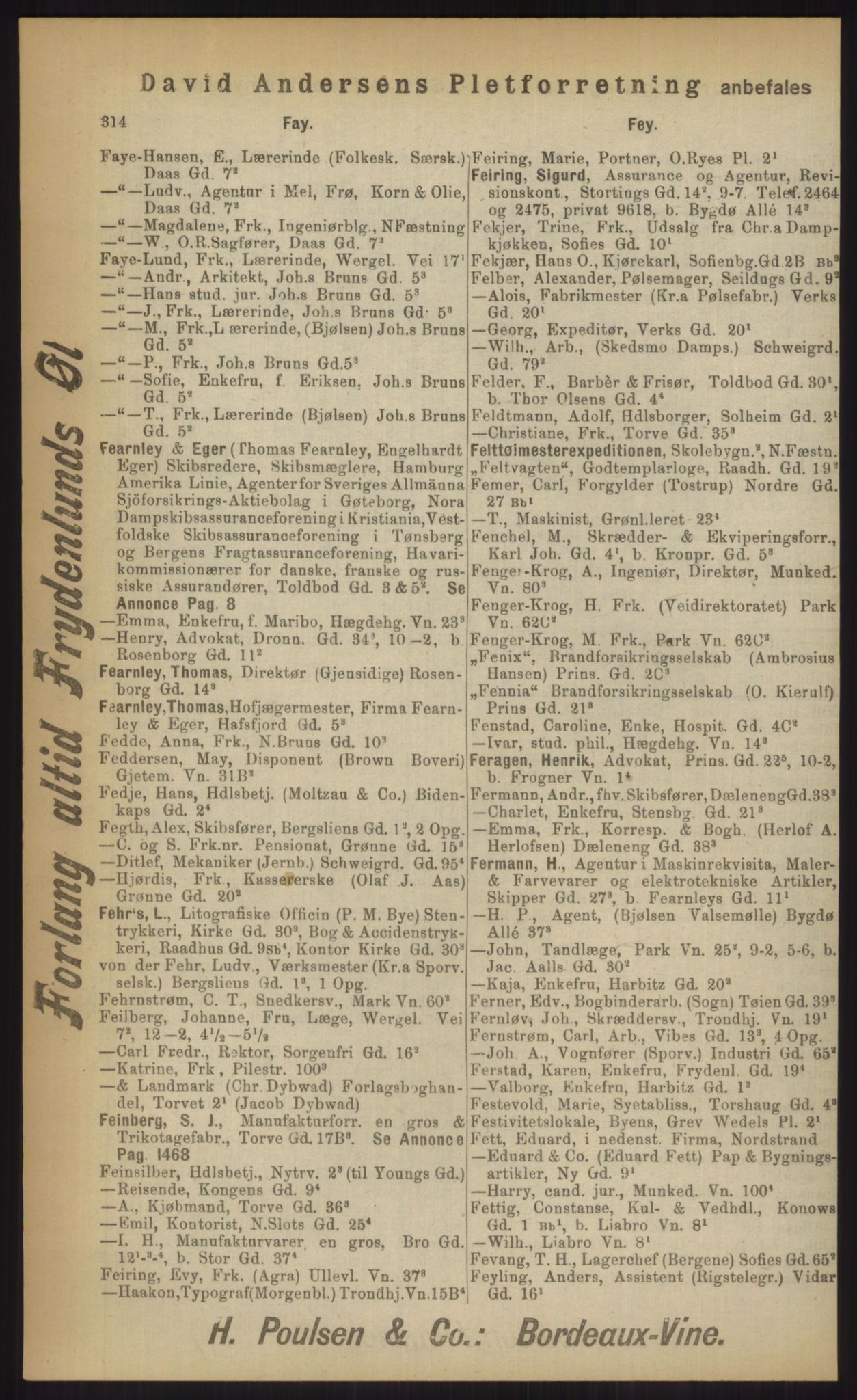 Kristiania/Oslo adressebok, PUBL/-, 1903, p. 314