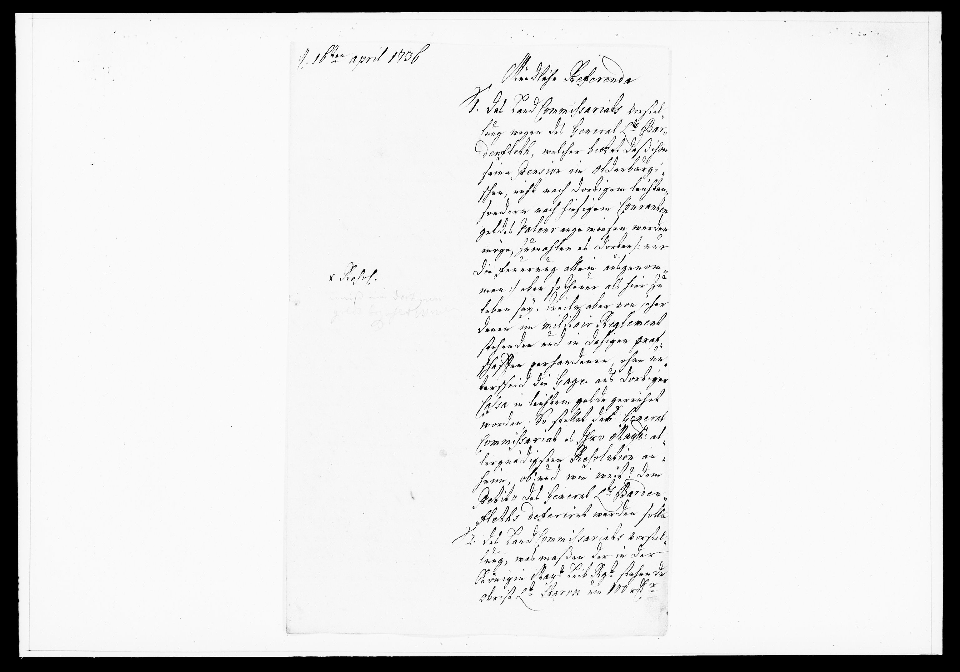 Krigskollegiet, Krigskancelliet, DRA/A-0006/-/1130-1137: Refererede sager, 1736, p. 148