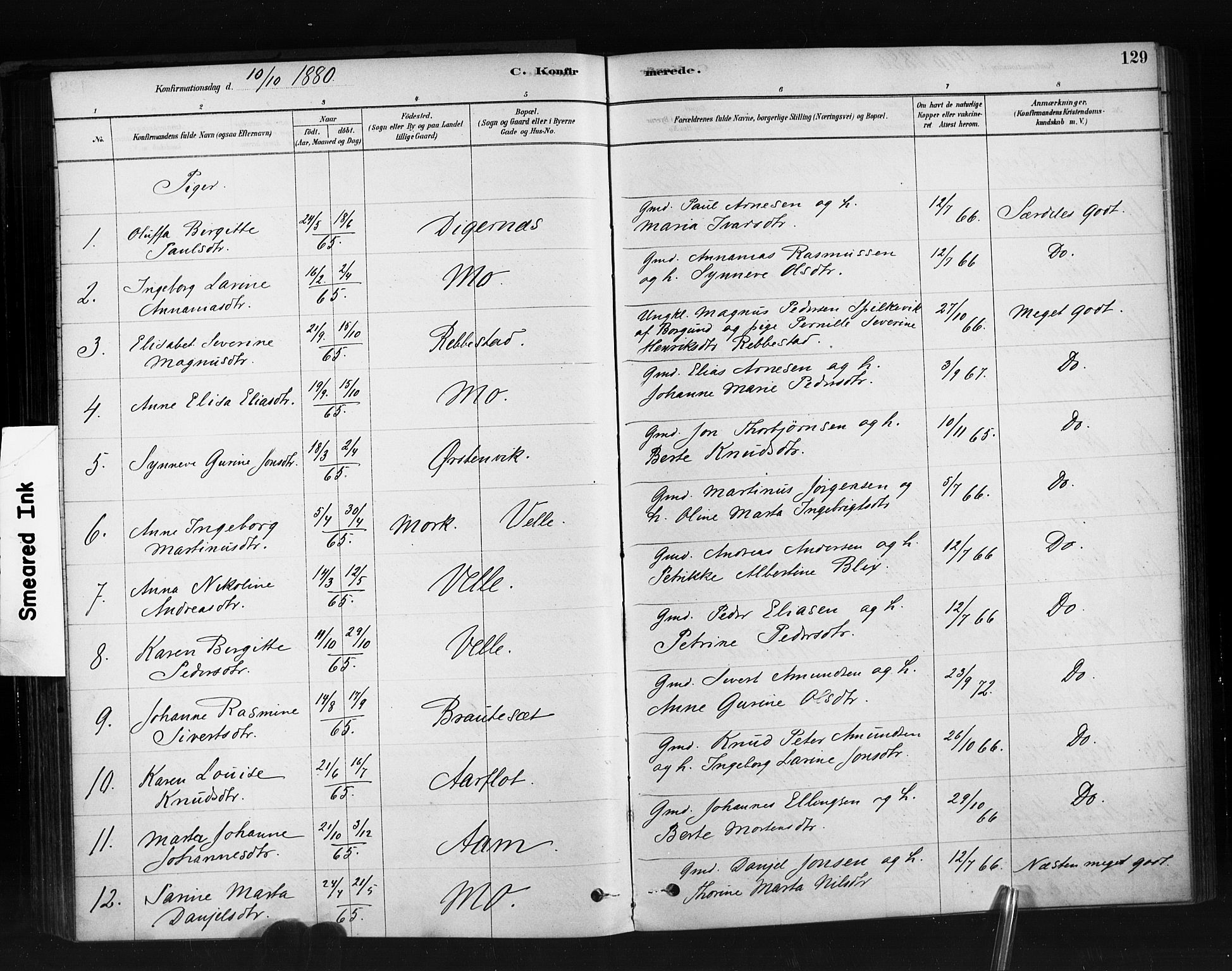 Ministerialprotokoller, klokkerbøker og fødselsregistre - Møre og Romsdal, AV/SAT-A-1454/513/L0176: Parish register (official) no. 513A03, 1877-1889, p. 129