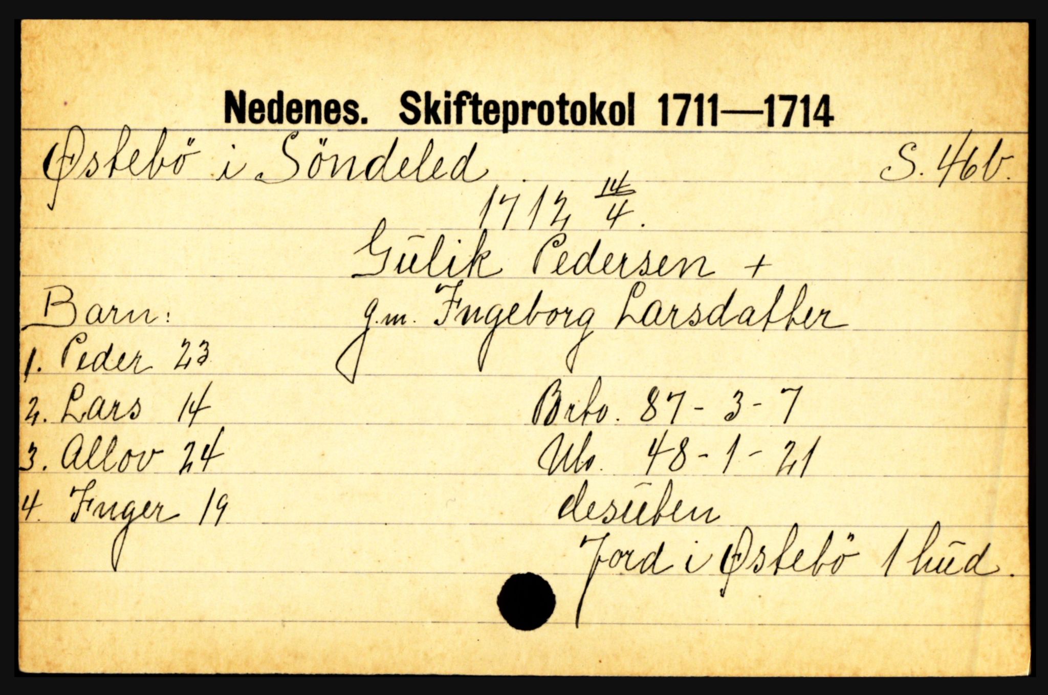 Nedenes sorenskriveri før 1824, AV/SAK-1221-0007/H, p. 33867