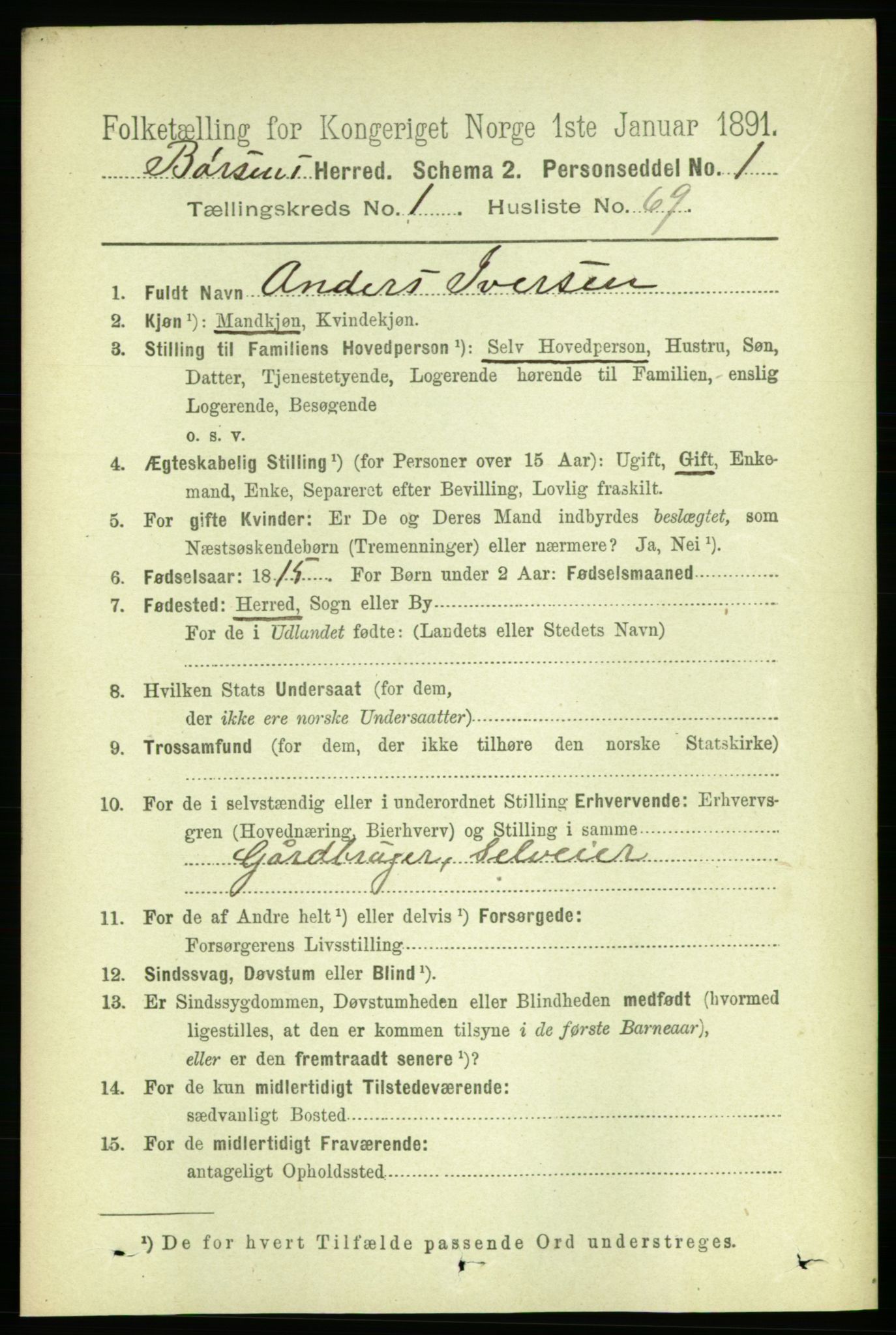 RA, 1891 census for 1658 Børsa, 1891, p. 445