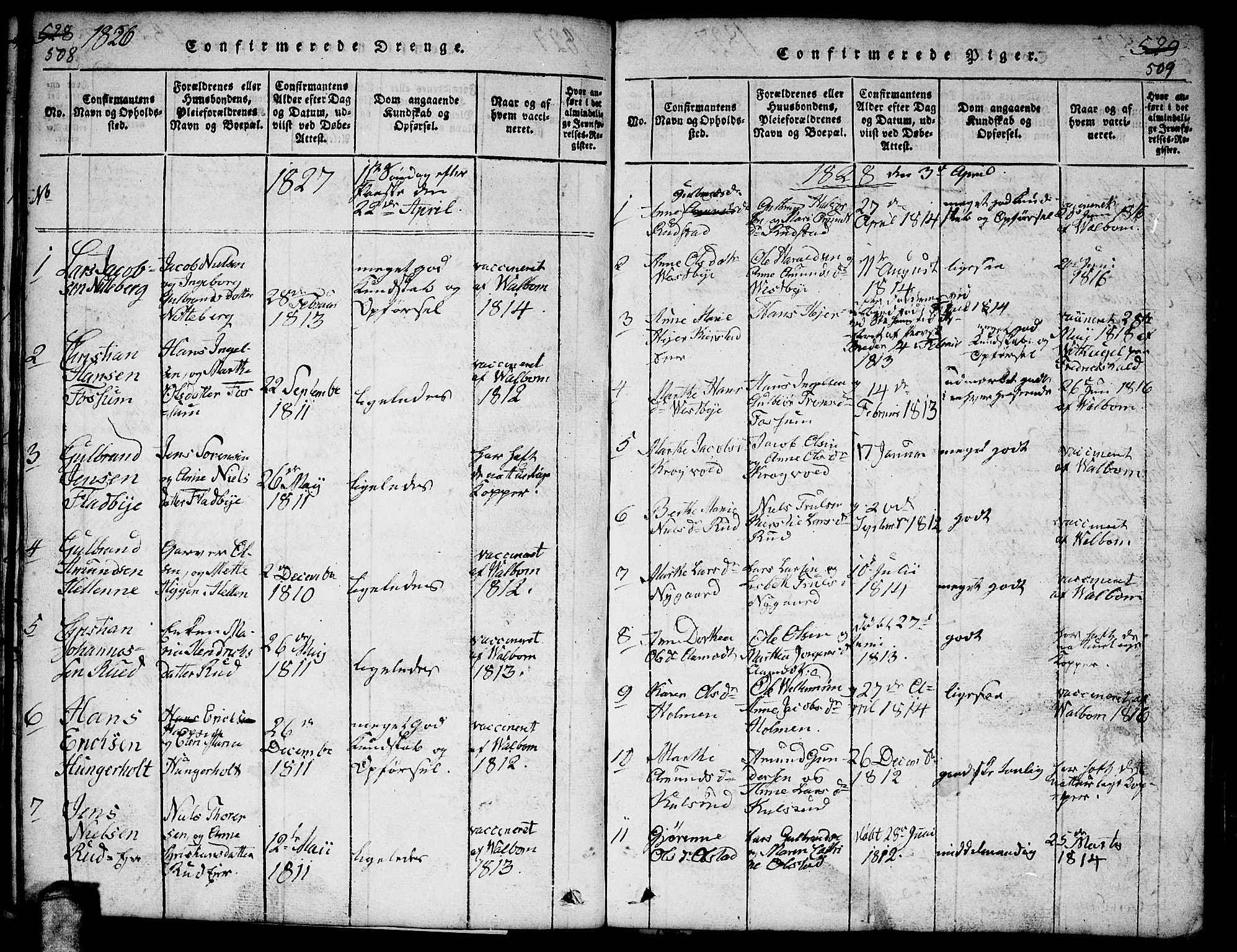 Gjerdrum prestekontor Kirkebøker, AV/SAO-A-10412b/F/Fa/L0004: Parish register (official) no. I 4, 1816-1836, p. 508-509