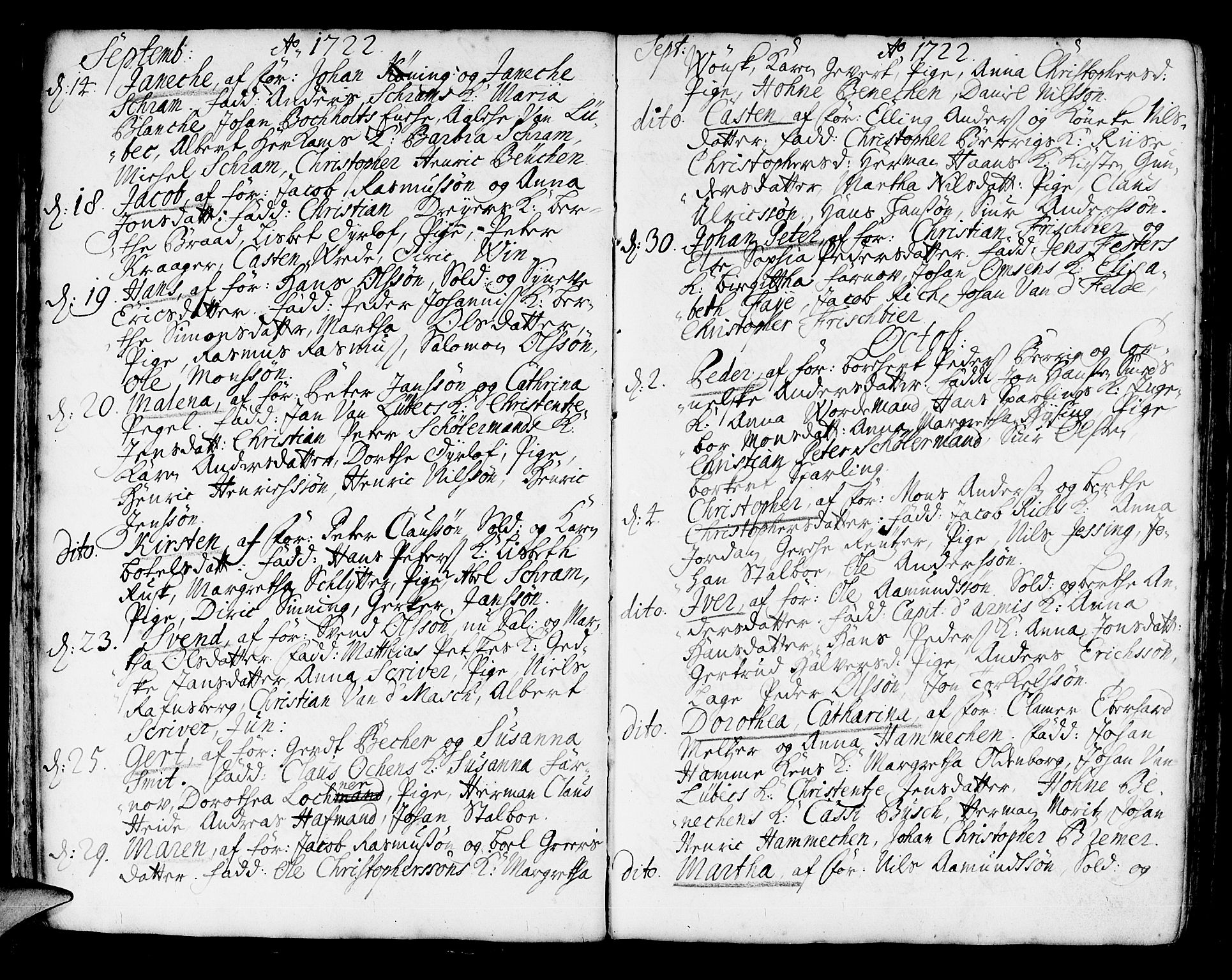 Korskirken sokneprestembete, AV/SAB-A-76101/H/Haa/L0004: Parish register (official) no. A 4, 1720-1750, p. 26