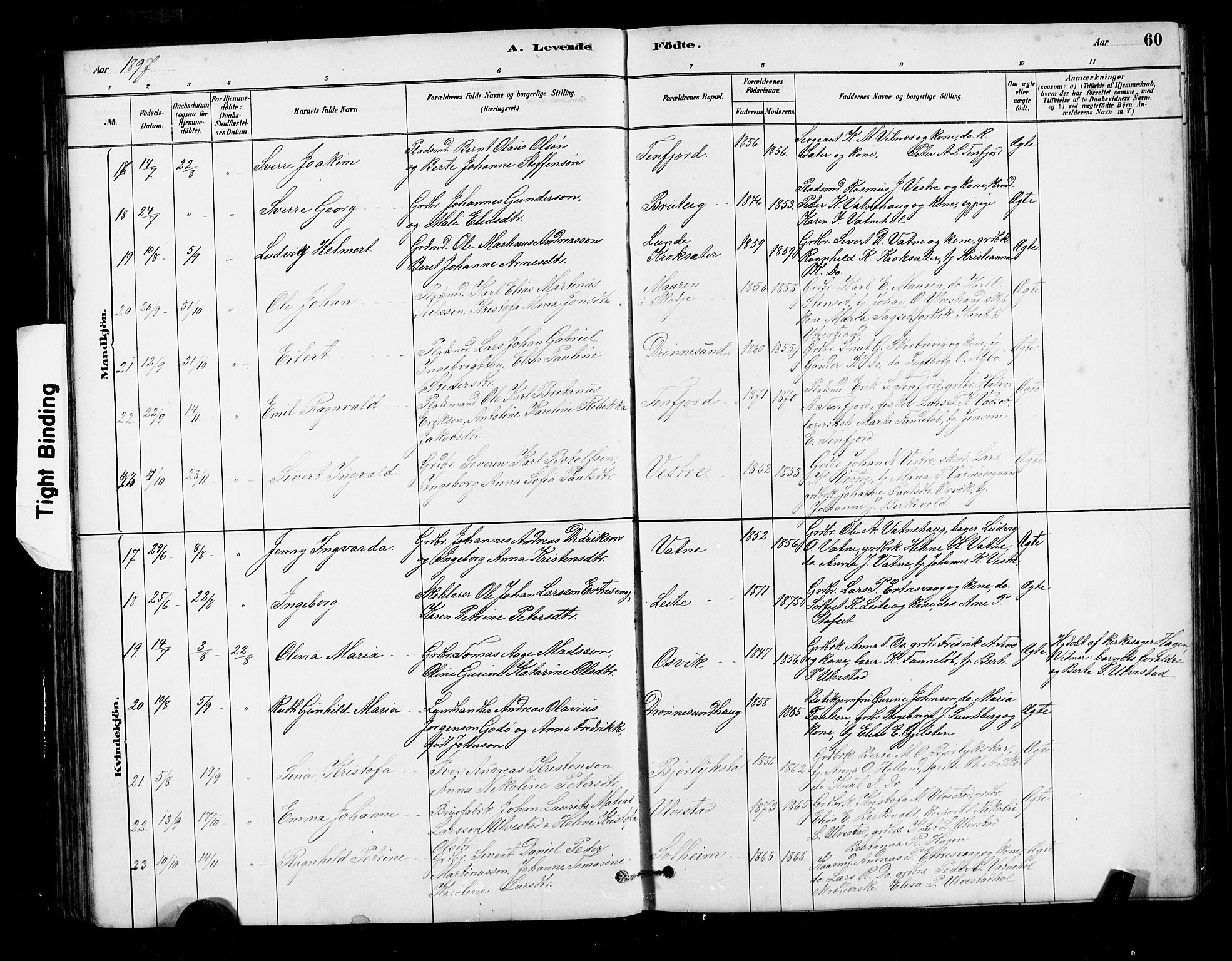 Ministerialprotokoller, klokkerbøker og fødselsregistre - Møre og Romsdal, AV/SAT-A-1454/525/L0376: Parish register (copy) no. 525C02, 1880-1902, p. 60