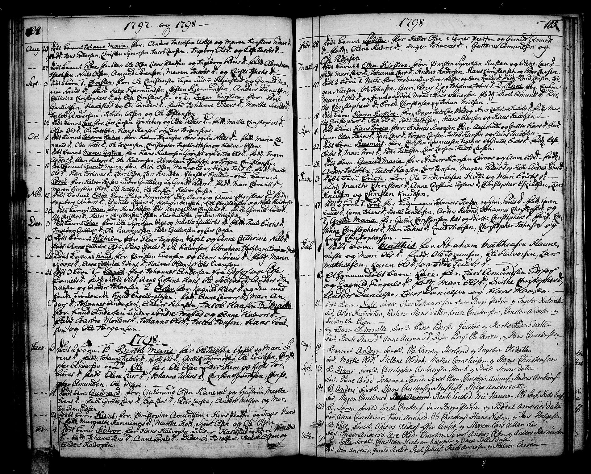 Hof kirkebøker, SAKO/A-64/F/Fa/L0003: Parish register (official) no. I 3, 1782-1814, p. 104-105