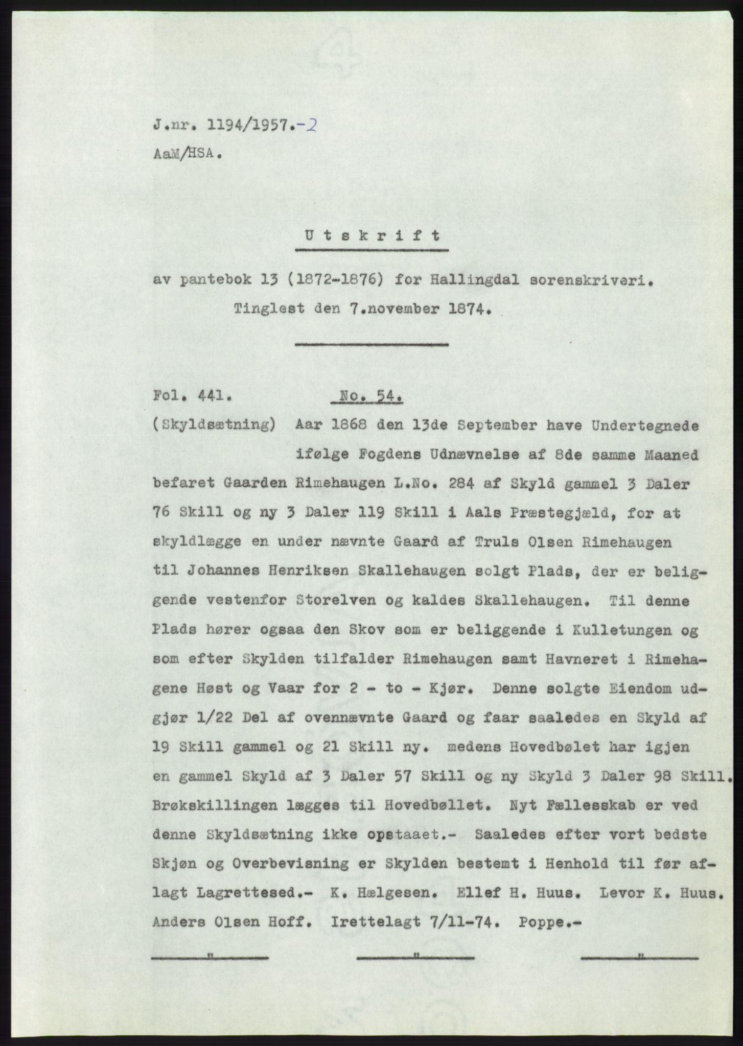 Statsarkivet i Kongsberg, SAKO/A-0001, 1957, p. 372