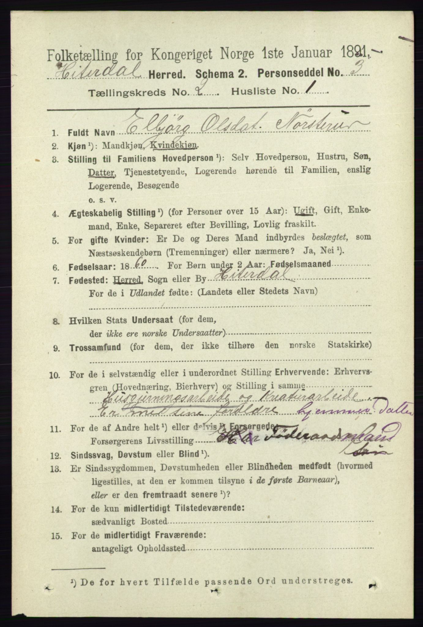 RA, 1891 census for 0823 Heddal, 1891, p. 571