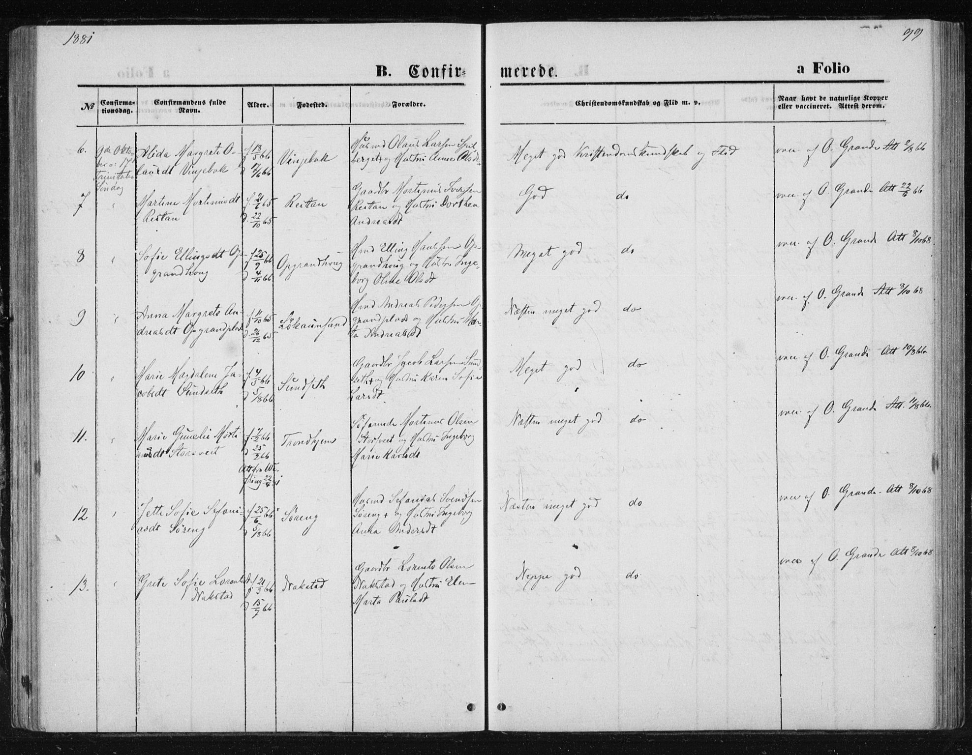 Ministerialprotokoller, klokkerbøker og fødselsregistre - Nord-Trøndelag, SAT/A-1458/733/L0324: Parish register (official) no. 733A03, 1870-1883, p. 99